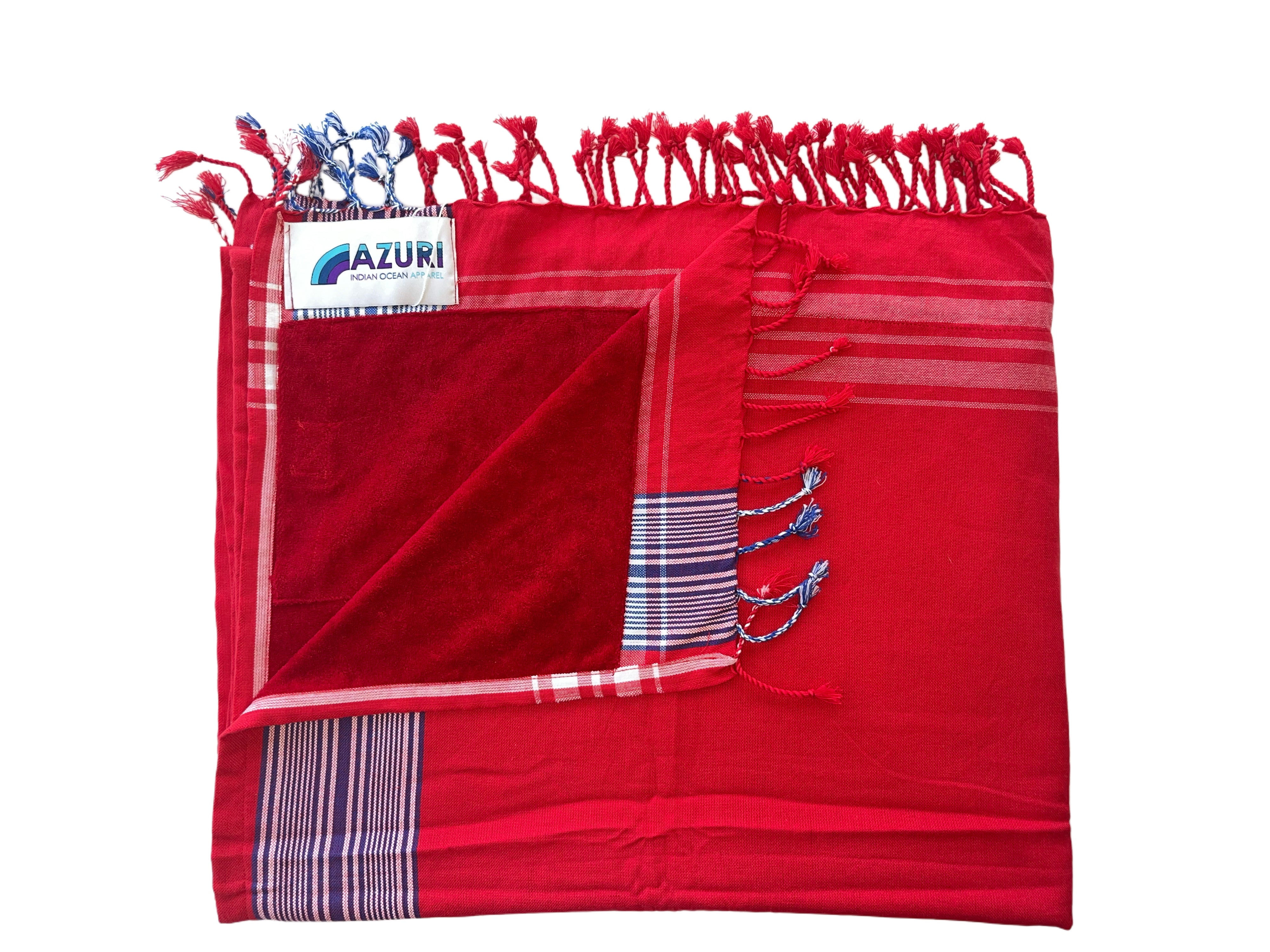 Kikoy Towel with Towelling| Red