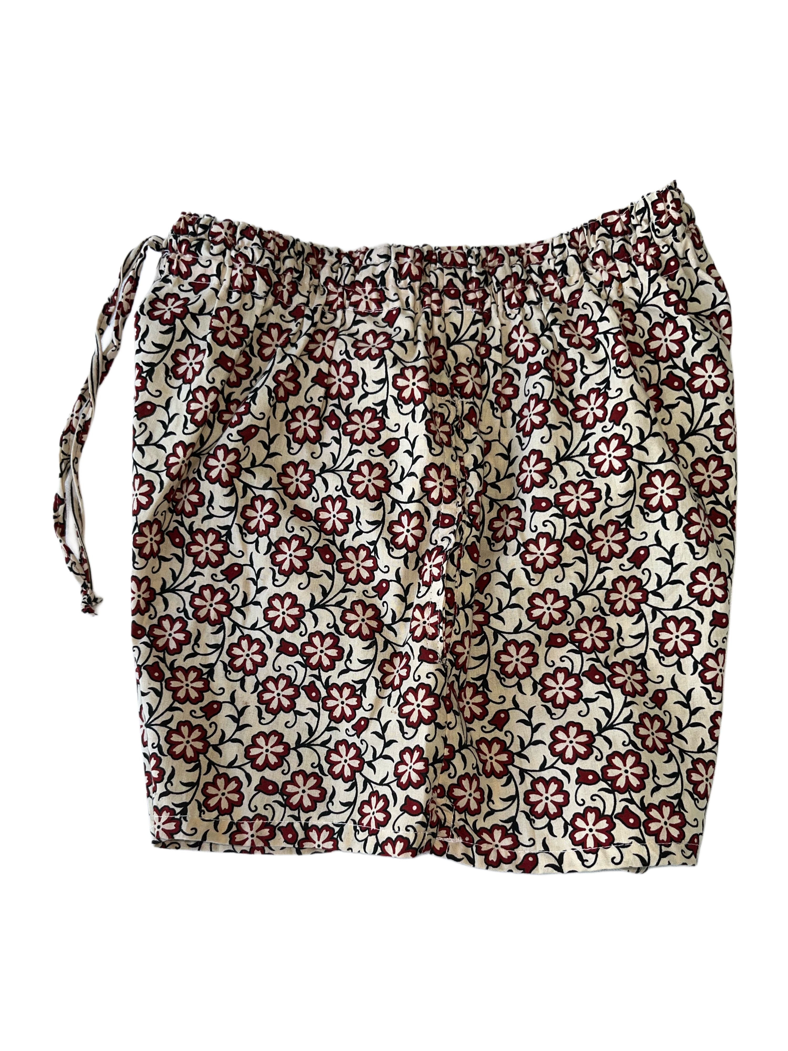 Girls Shorts | Cream Black Red