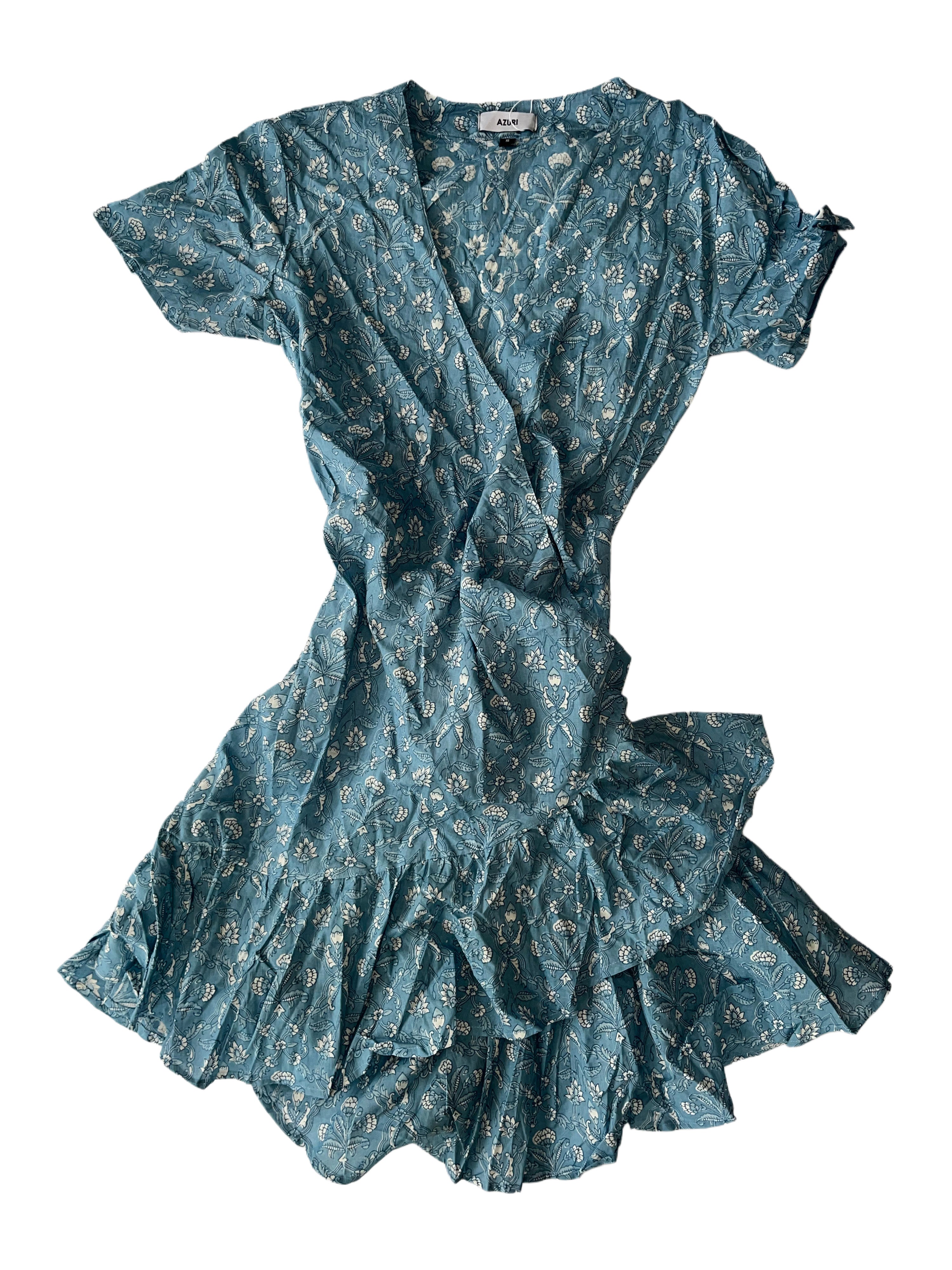 Sardenia Wrap Dress | Blue White