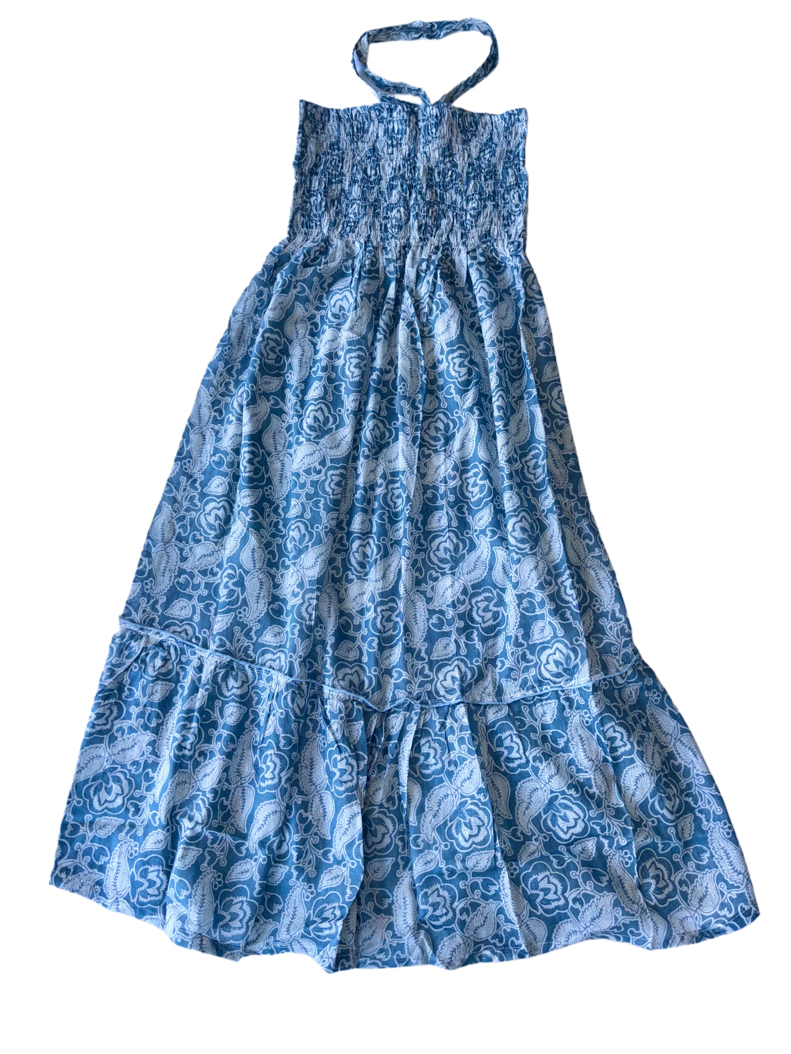 Boob Tube Sun Dress | Blue White