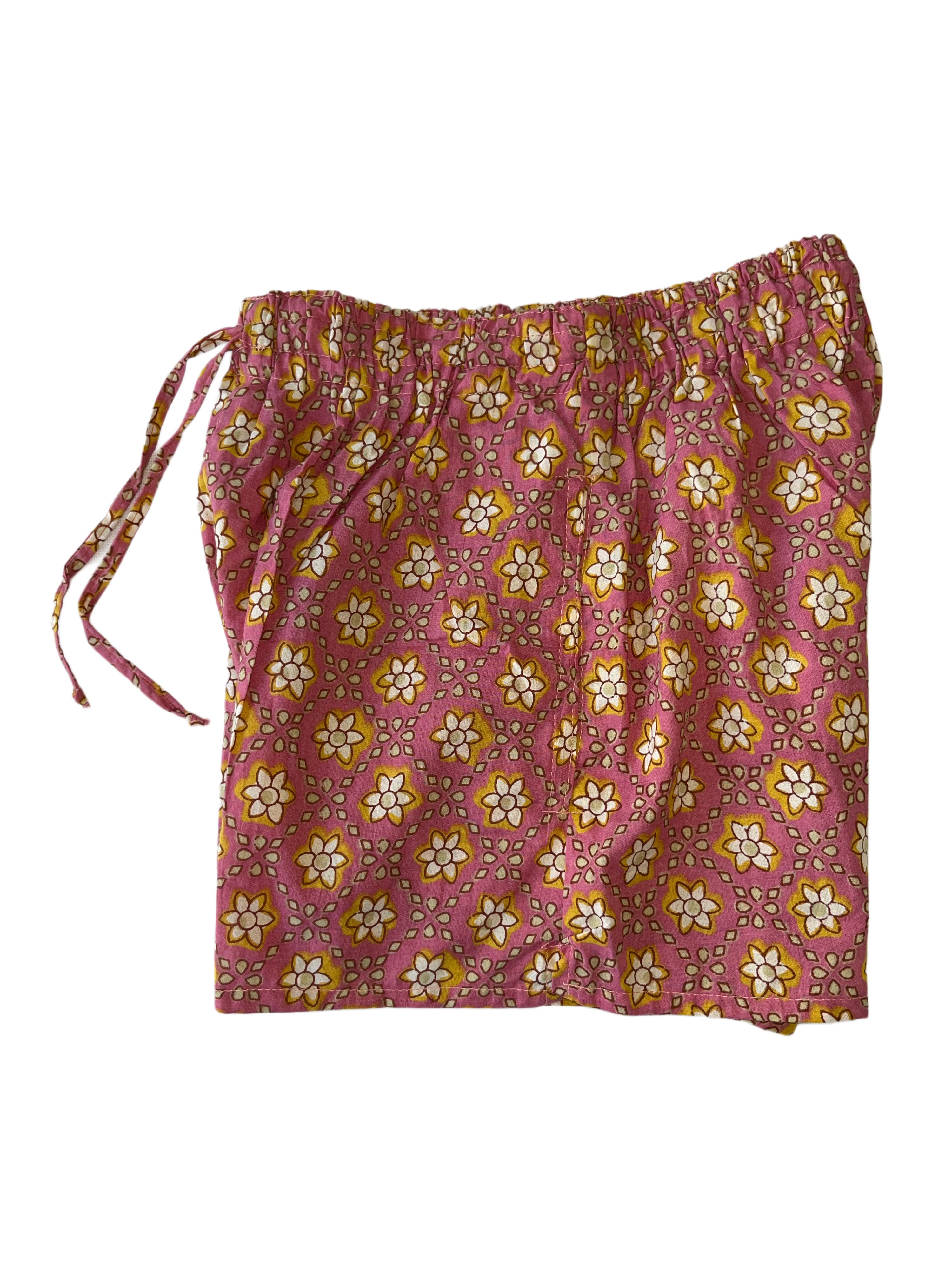 Girls Shorts | Pink Yellow Cream
