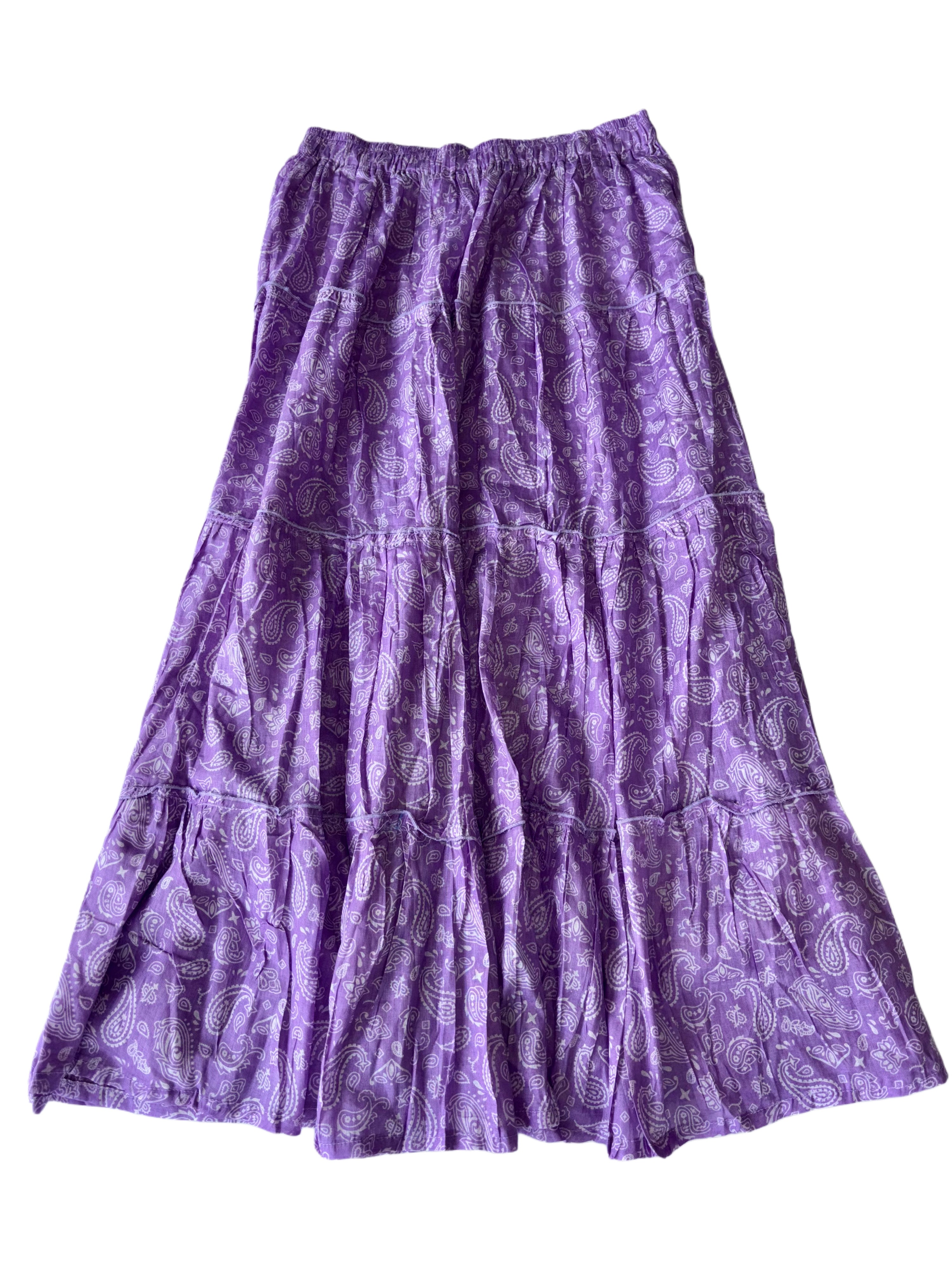 Long Layered Skirt | Purple White