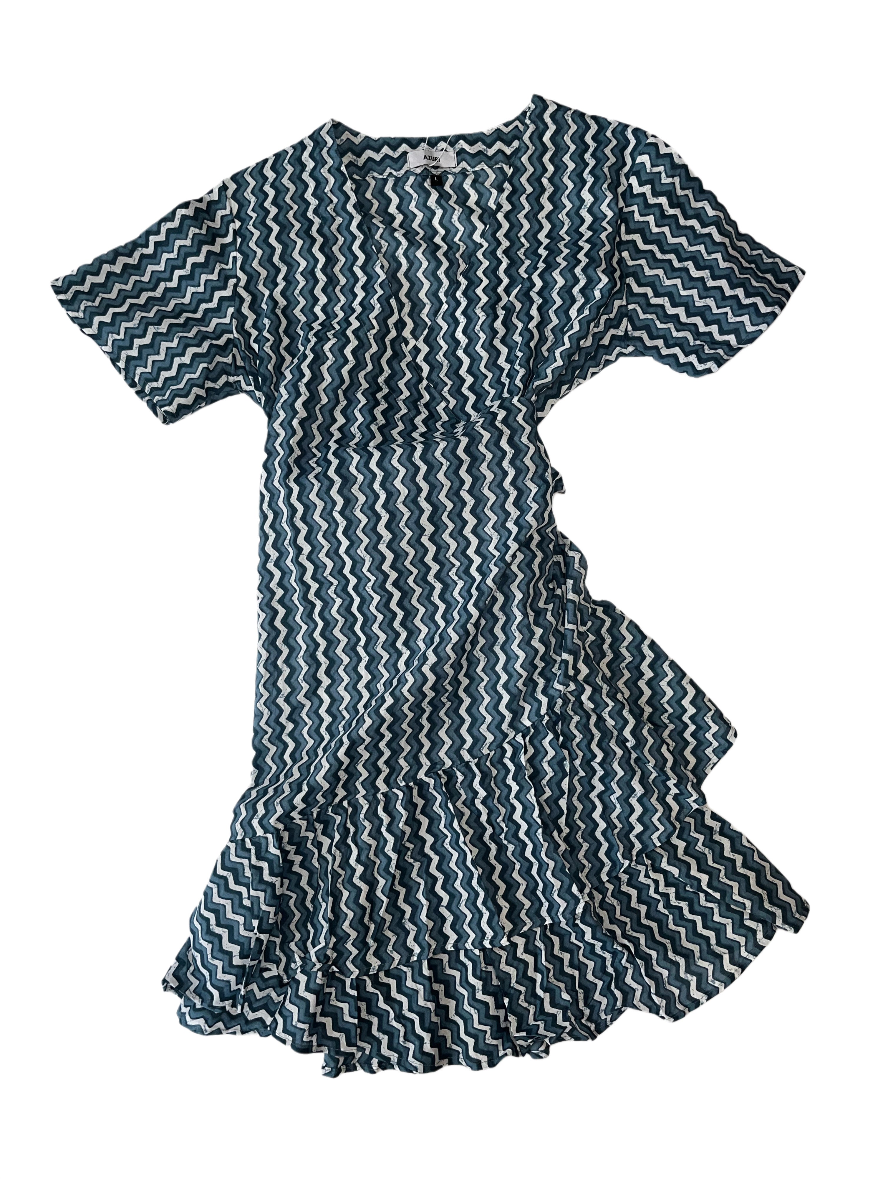 Sardenia Wrap Dress | Blue White