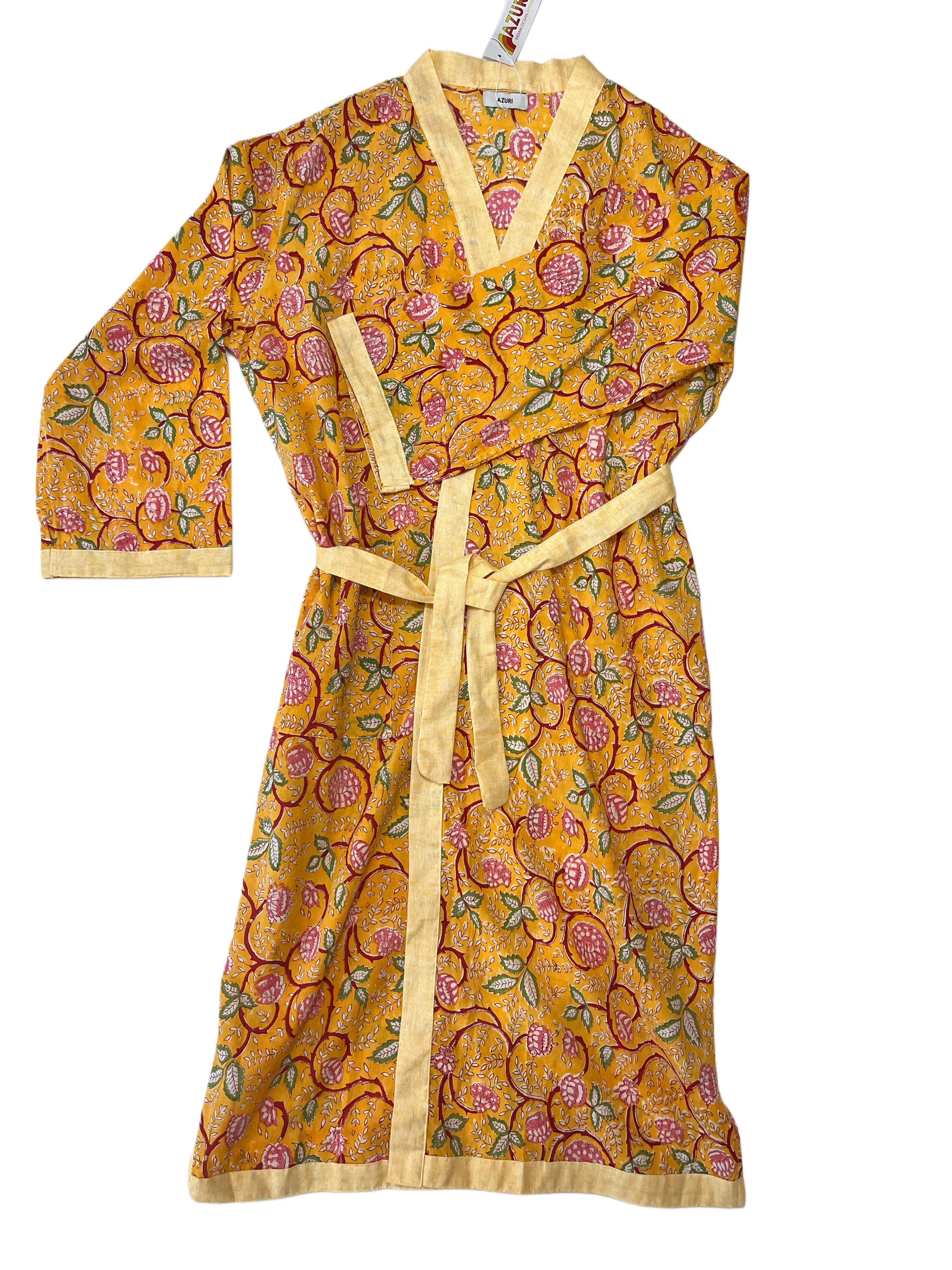 Cotton Kimono | Yellow Pink