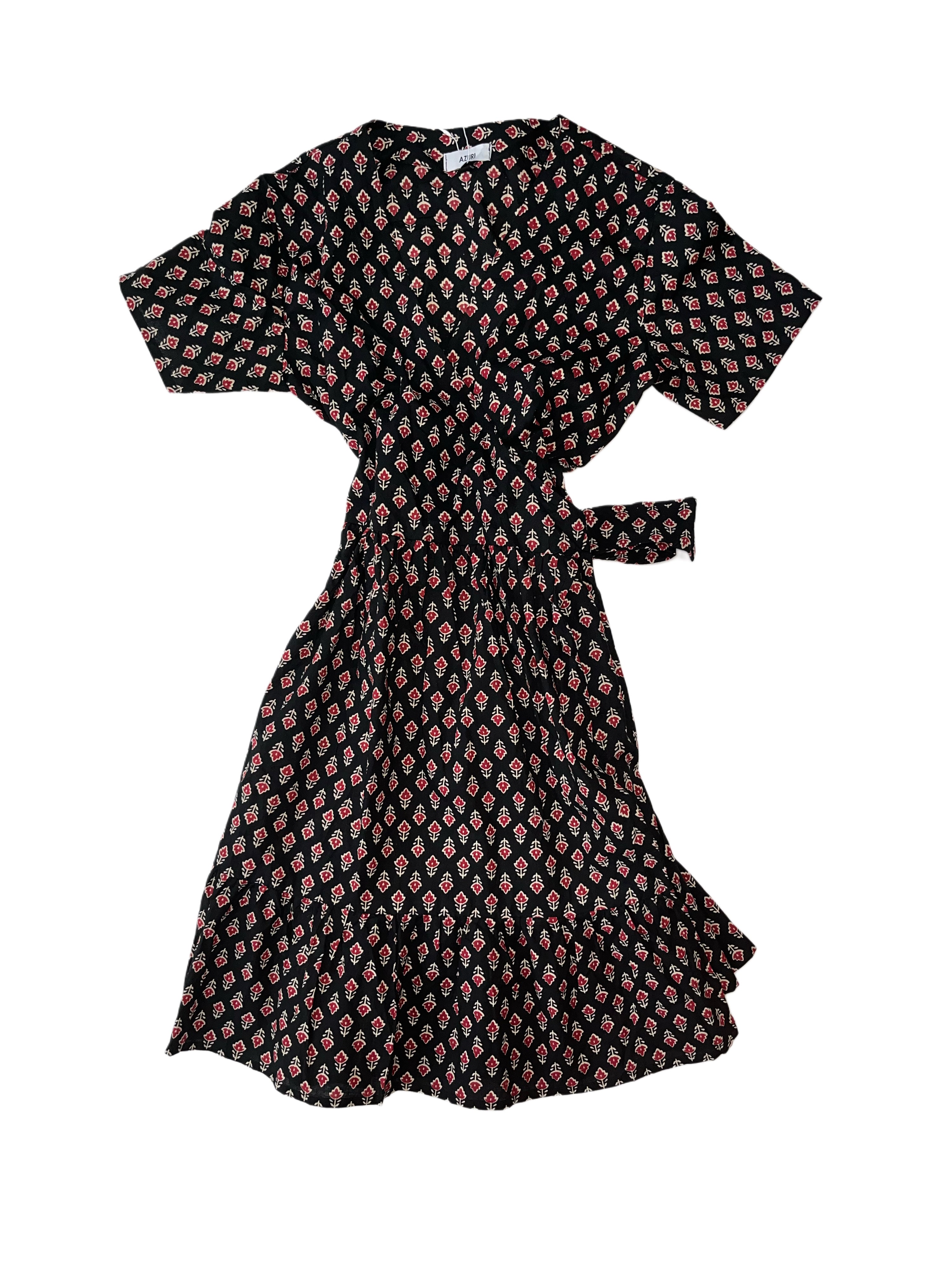 Lomu Wrap Dress | Black Red White