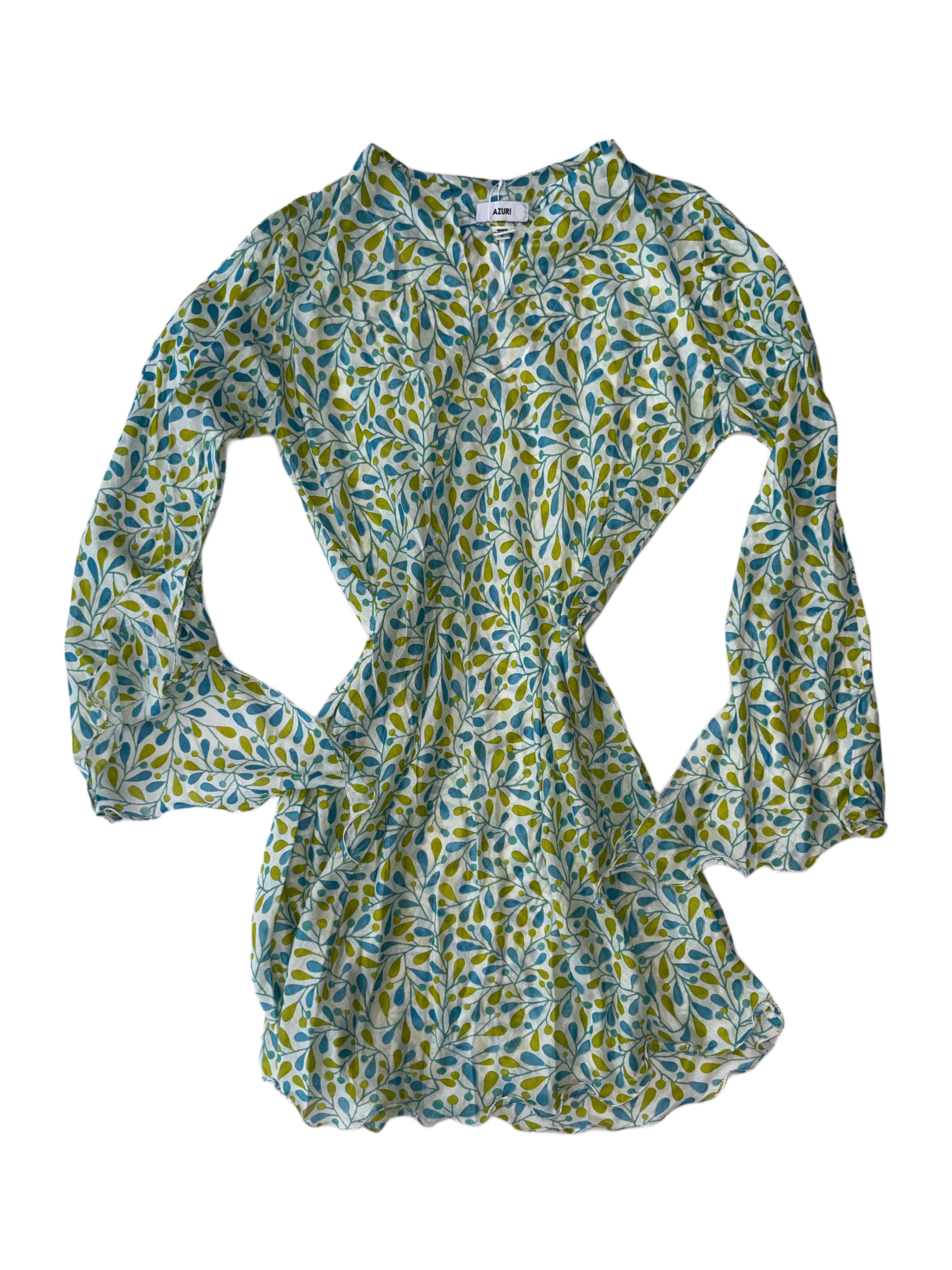 Popo Dress | White Blue Yellow