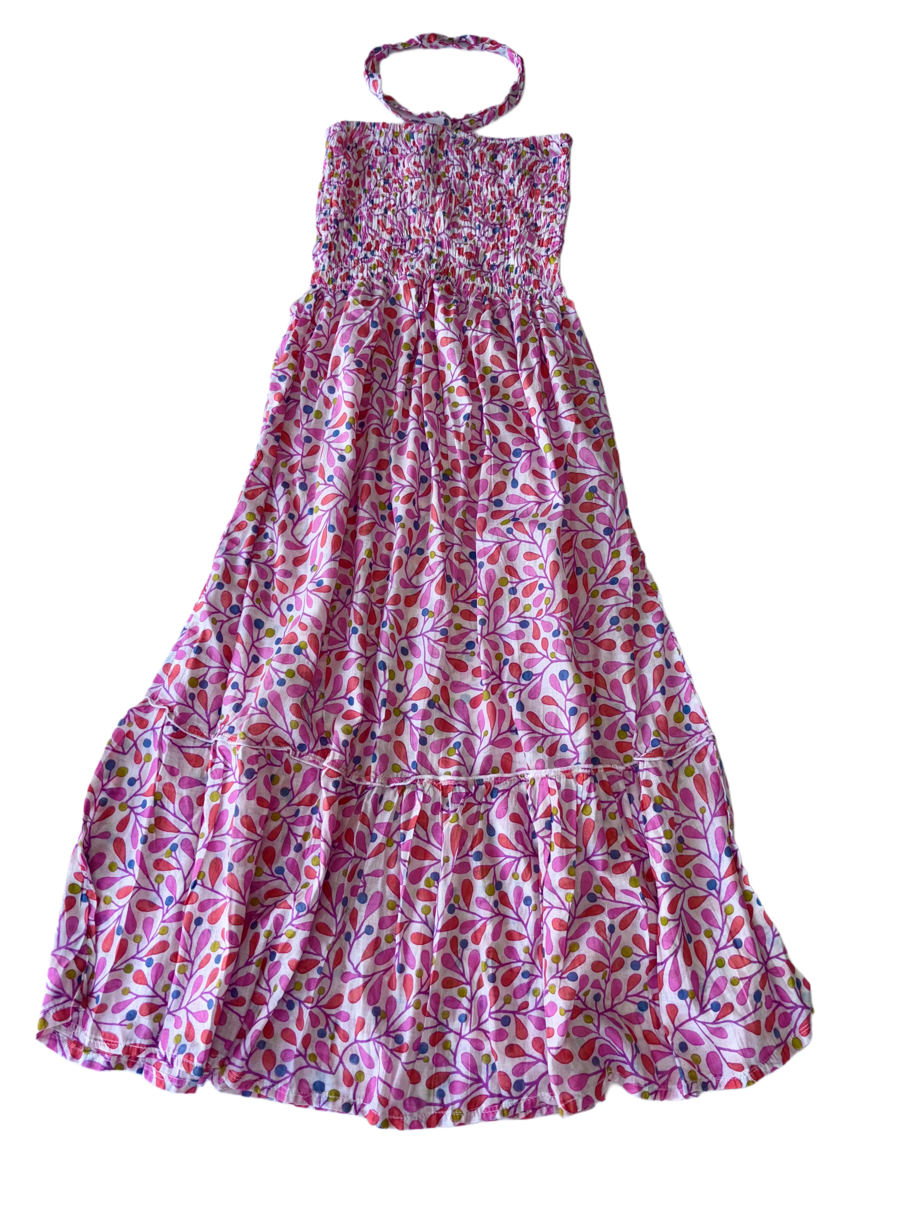 Boob Tube Sun Dress | Pink Orange White Blue