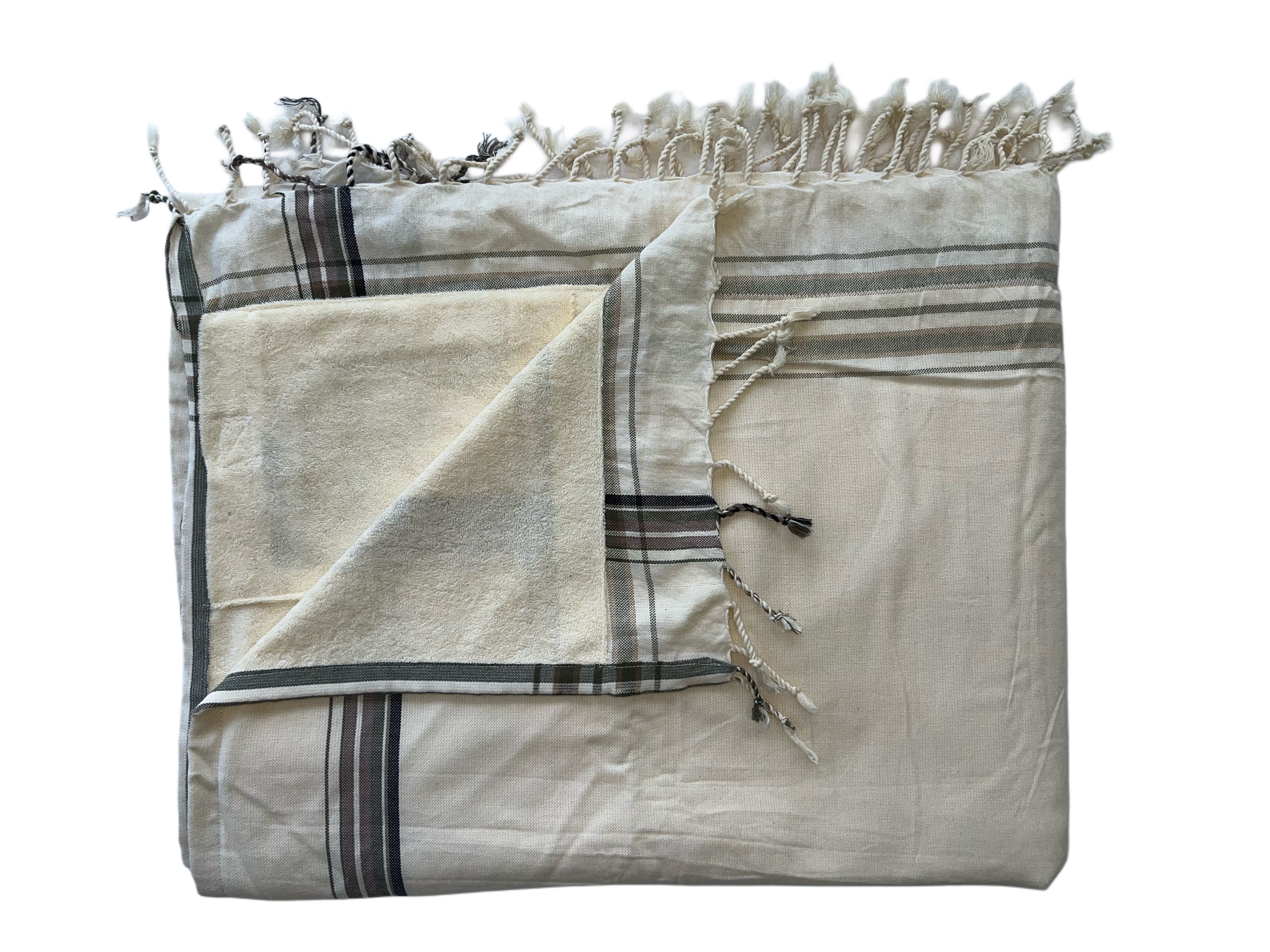 Kikoy Towel with Towelling | Cream