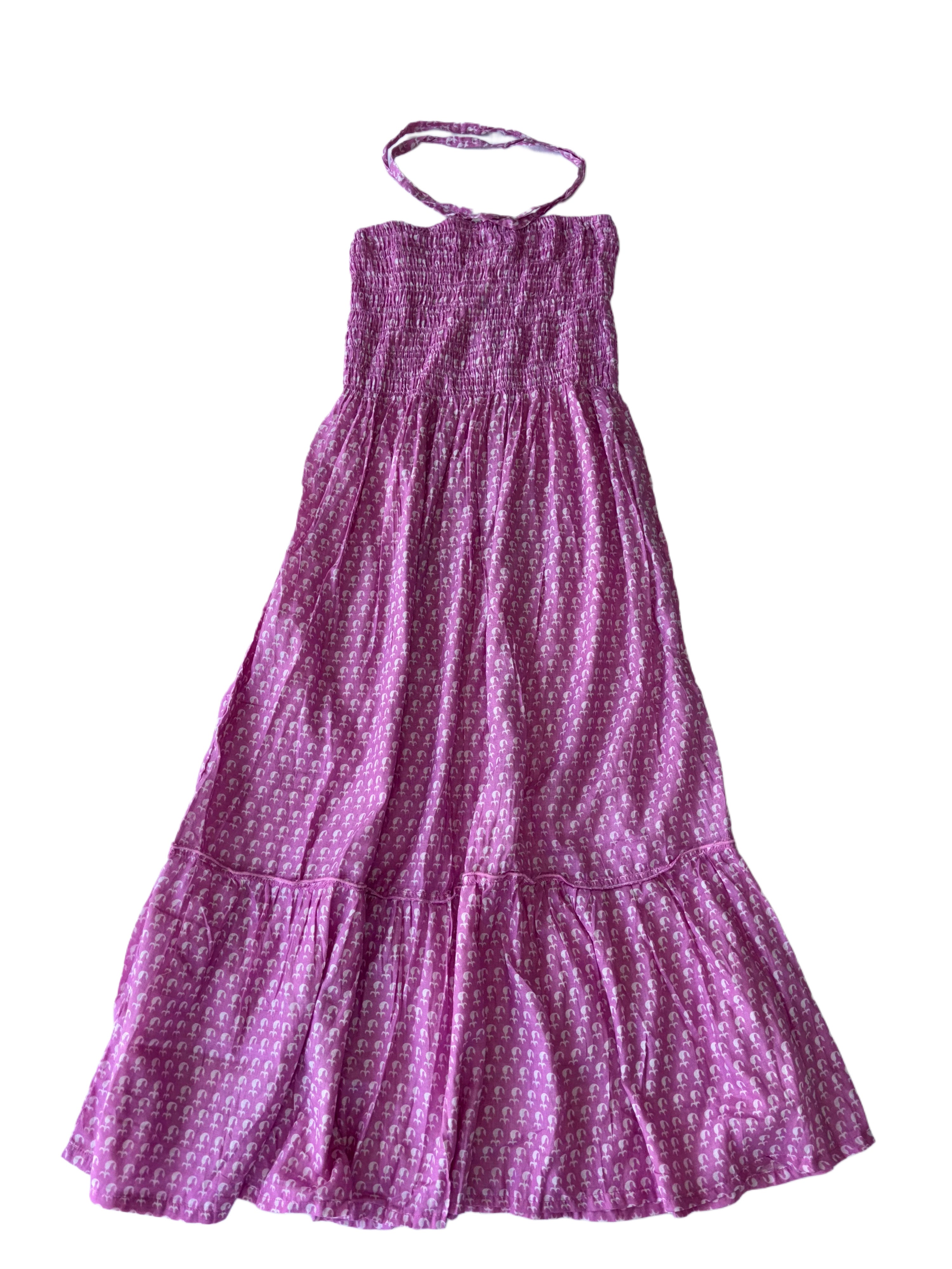 Boob Tube Sun Dress | Pink White