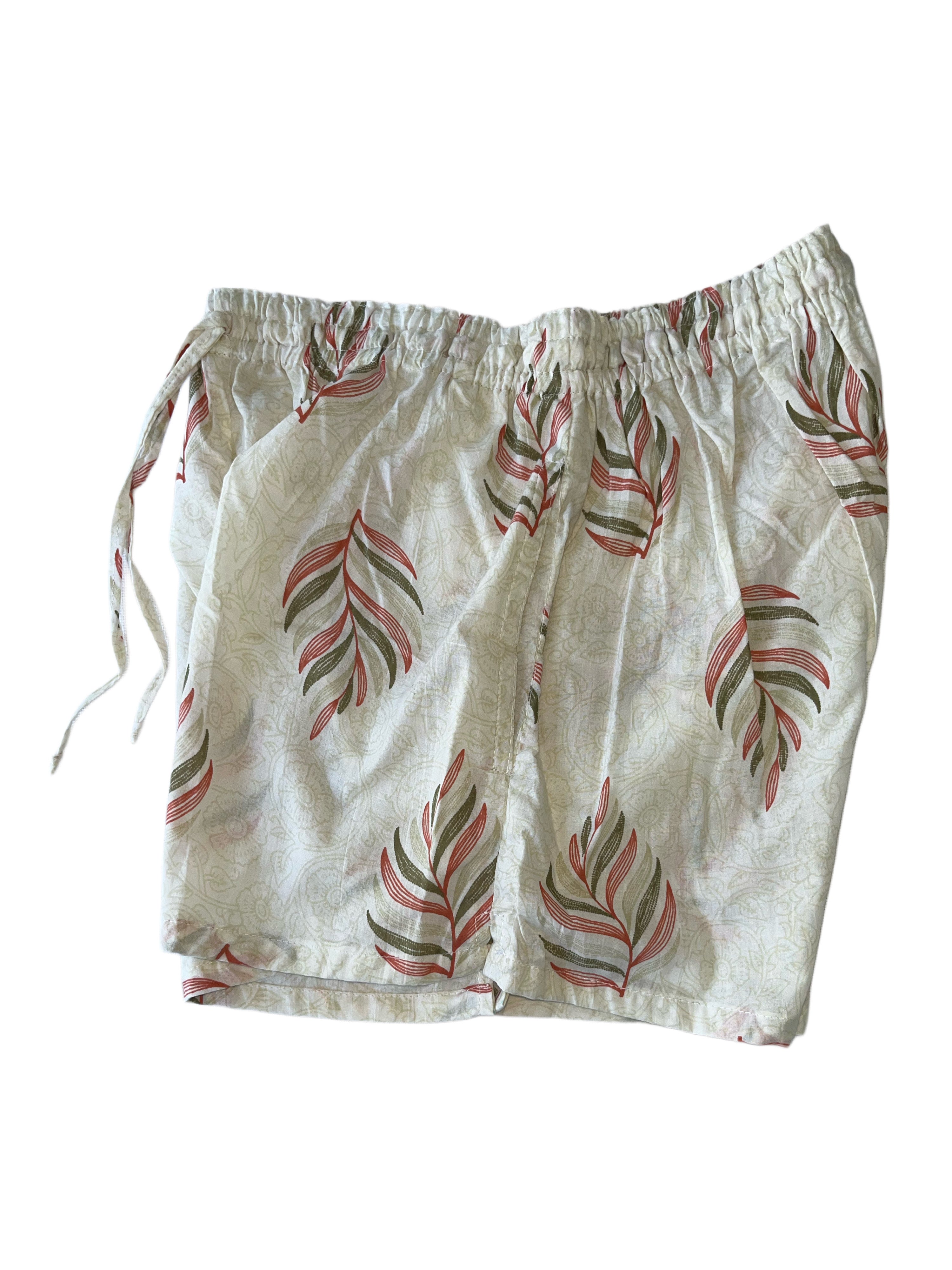 Girls Shorts | White Red Olive Green