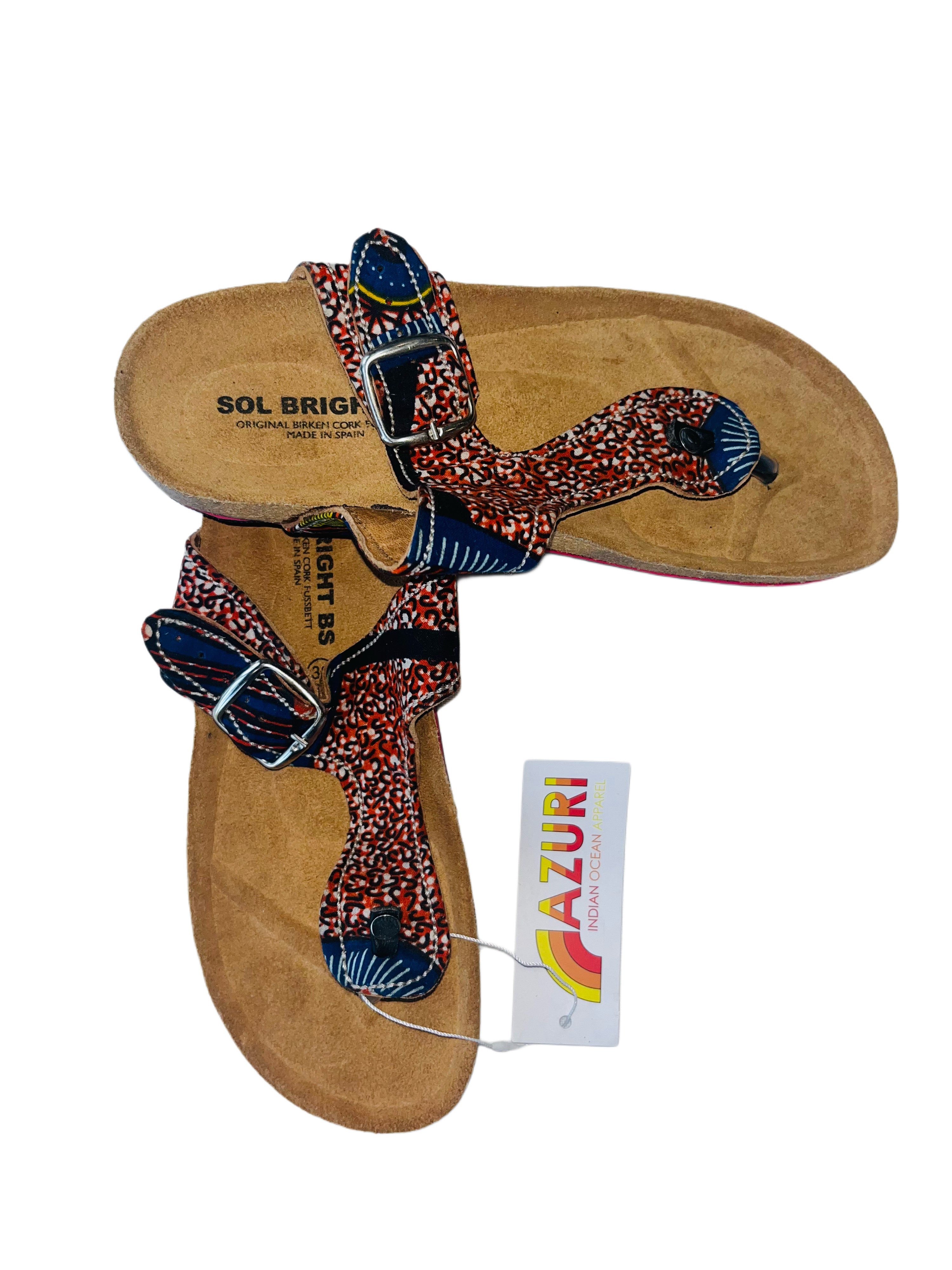 Sol Bright Sandals | Fabric Red White Blue