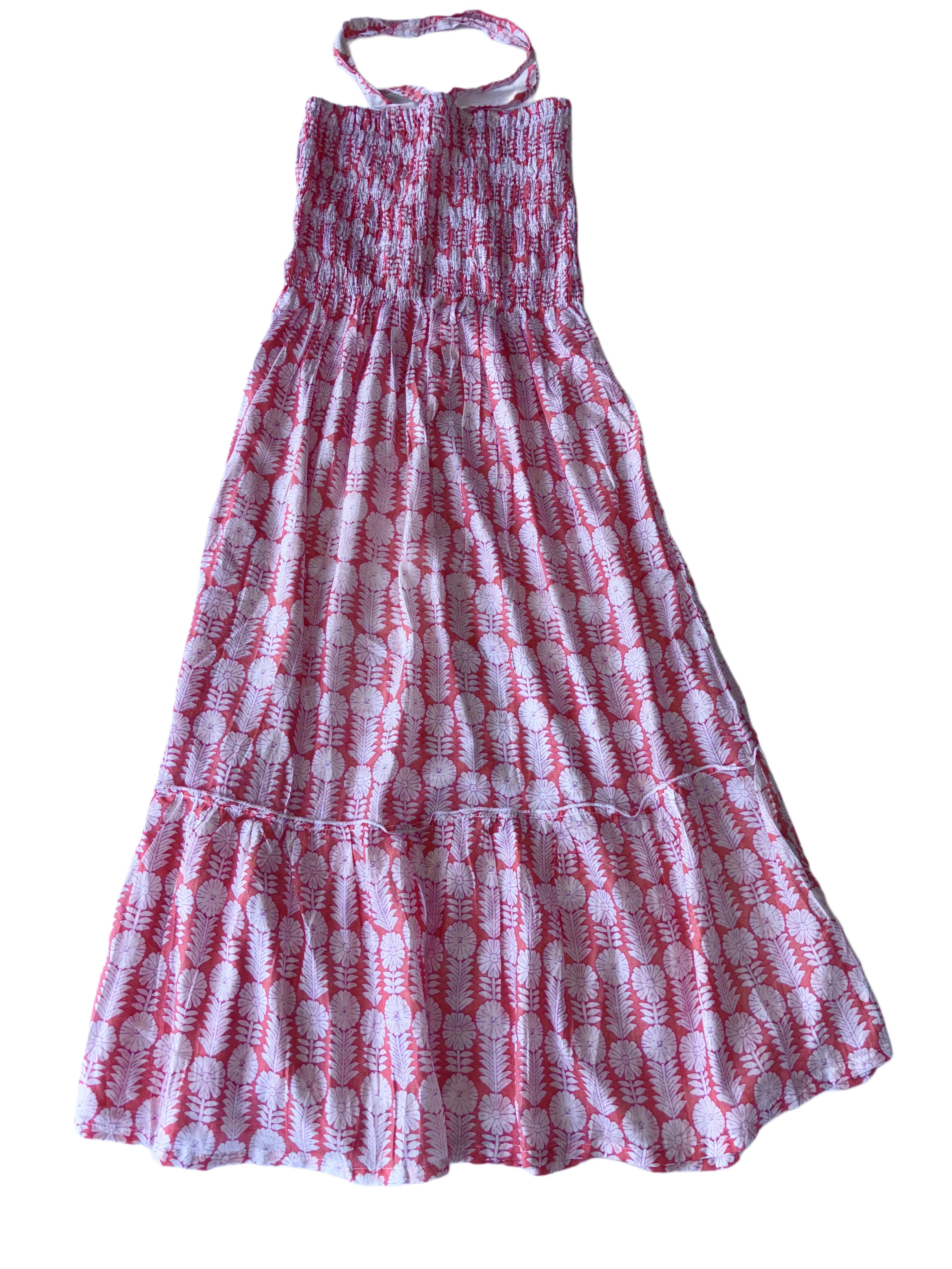 Boob Tube Sun Dress | Pink White
