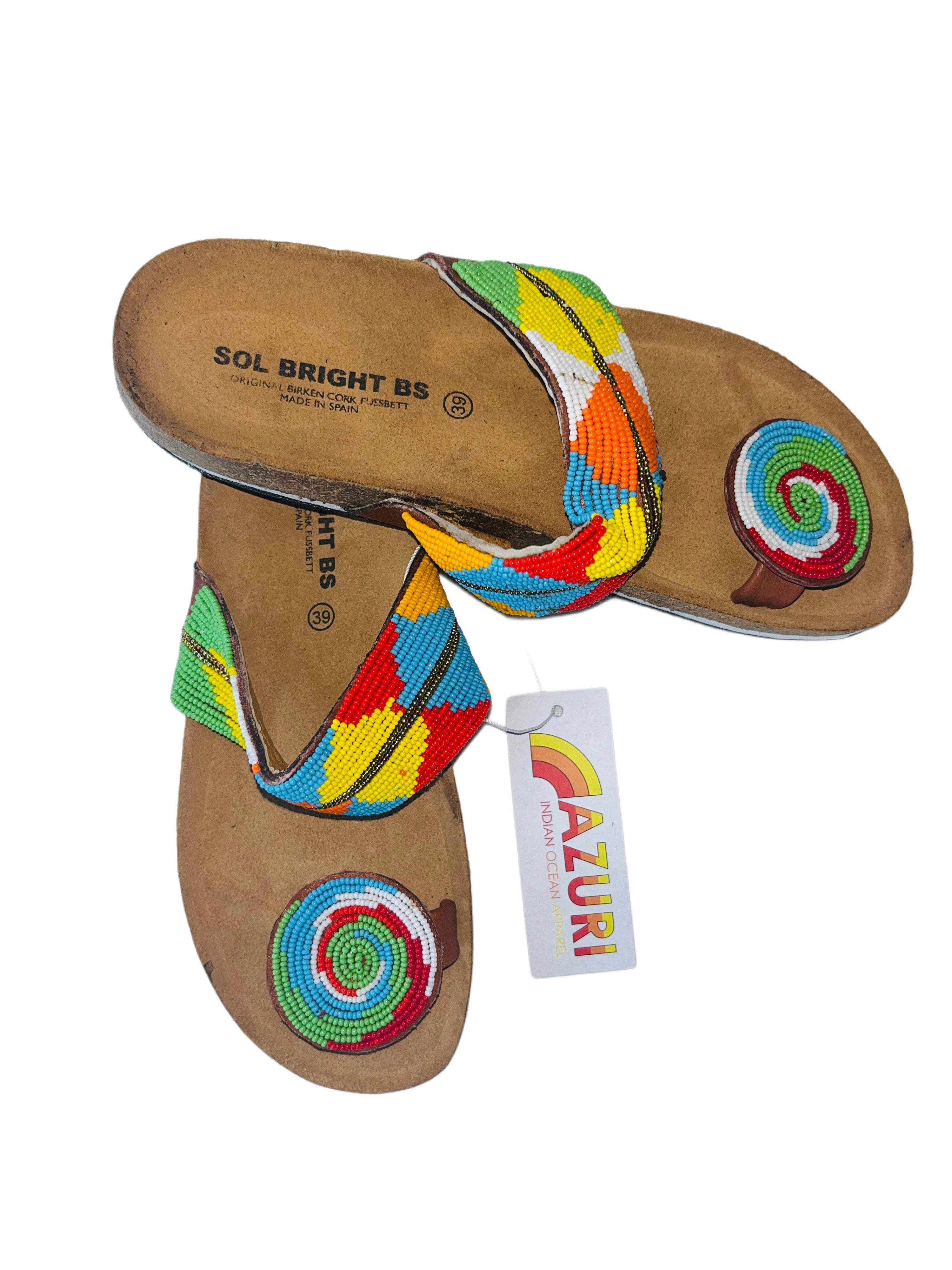 Sol Bright Sandals | Beaded Multicolour
