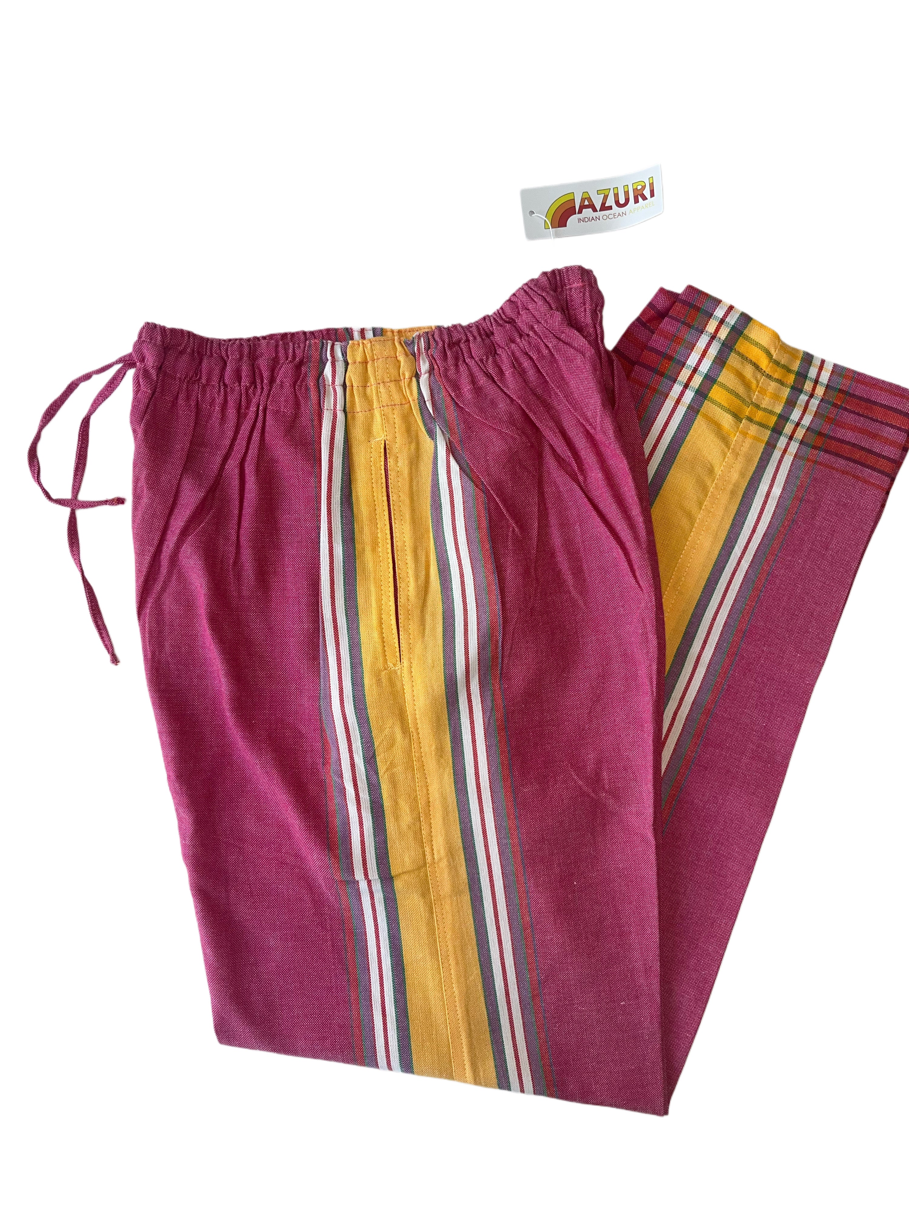 Kikoy Unisex Pants | Pink with Yellow