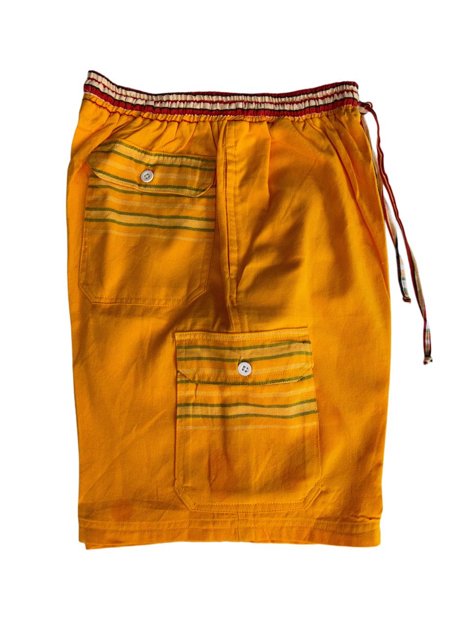 Kikoy Bermuda Shorts | Orange with Red