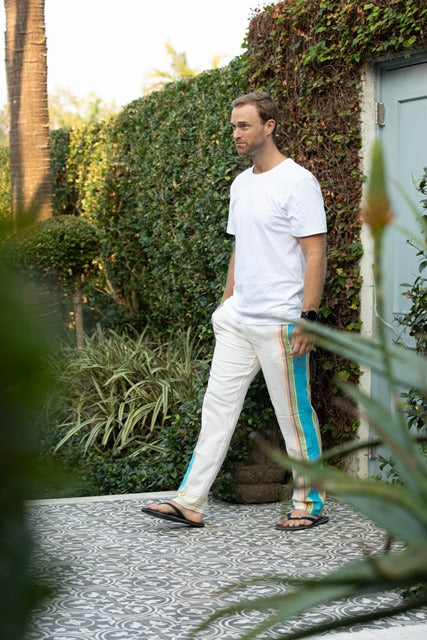 Kikoy Unisex Pants | Grey Multi Stripes