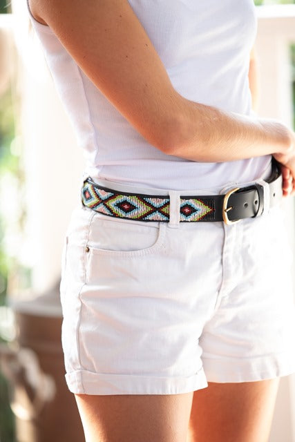 Leather Beaded Belts | Multi Colours