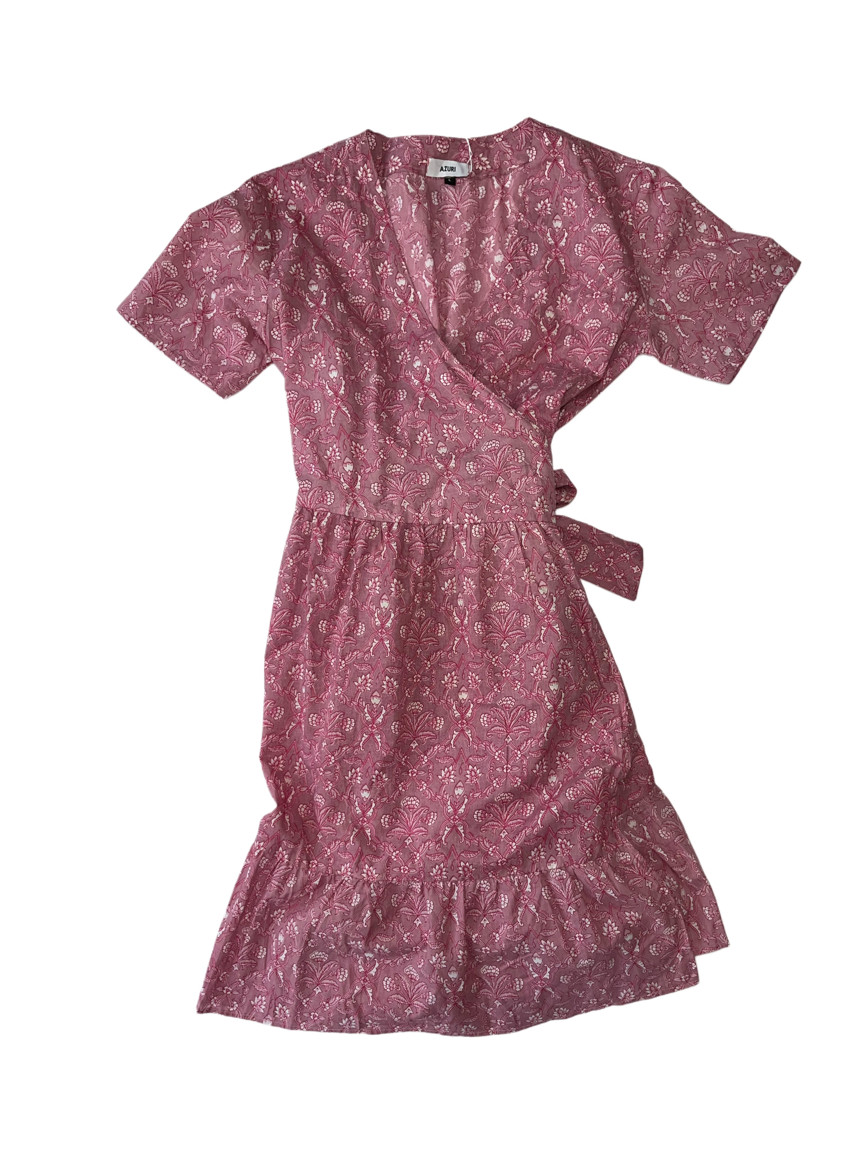 Lomu Wrap Dress | Pink White