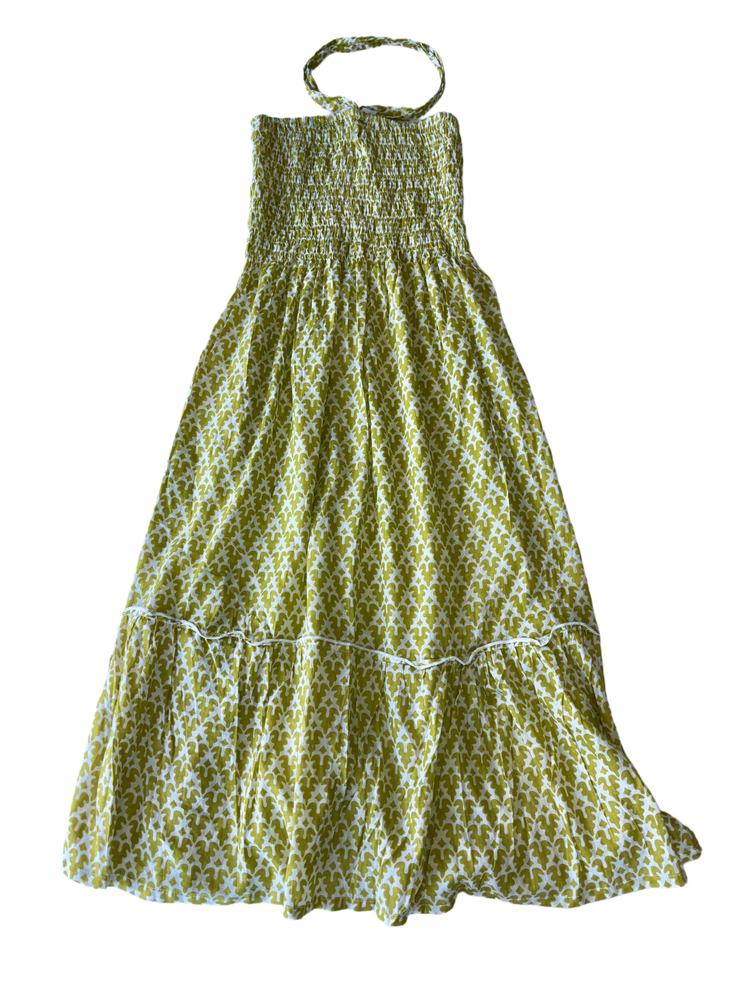 Boob Tube Sun Dress | Mustard White