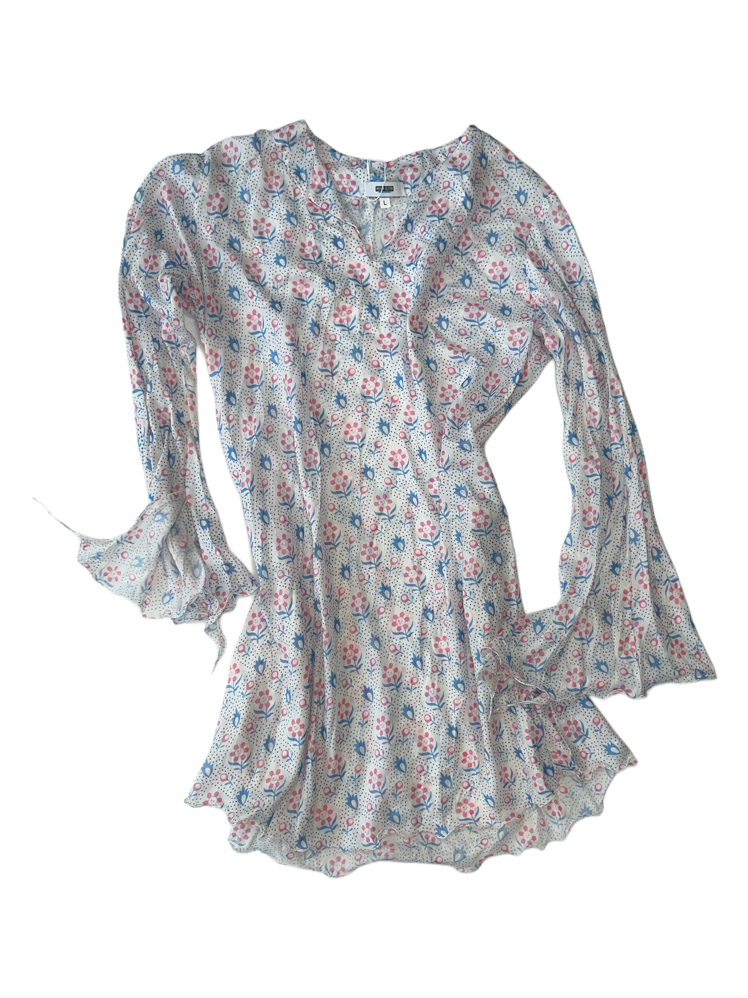 Popo Dress | Pink White Blue