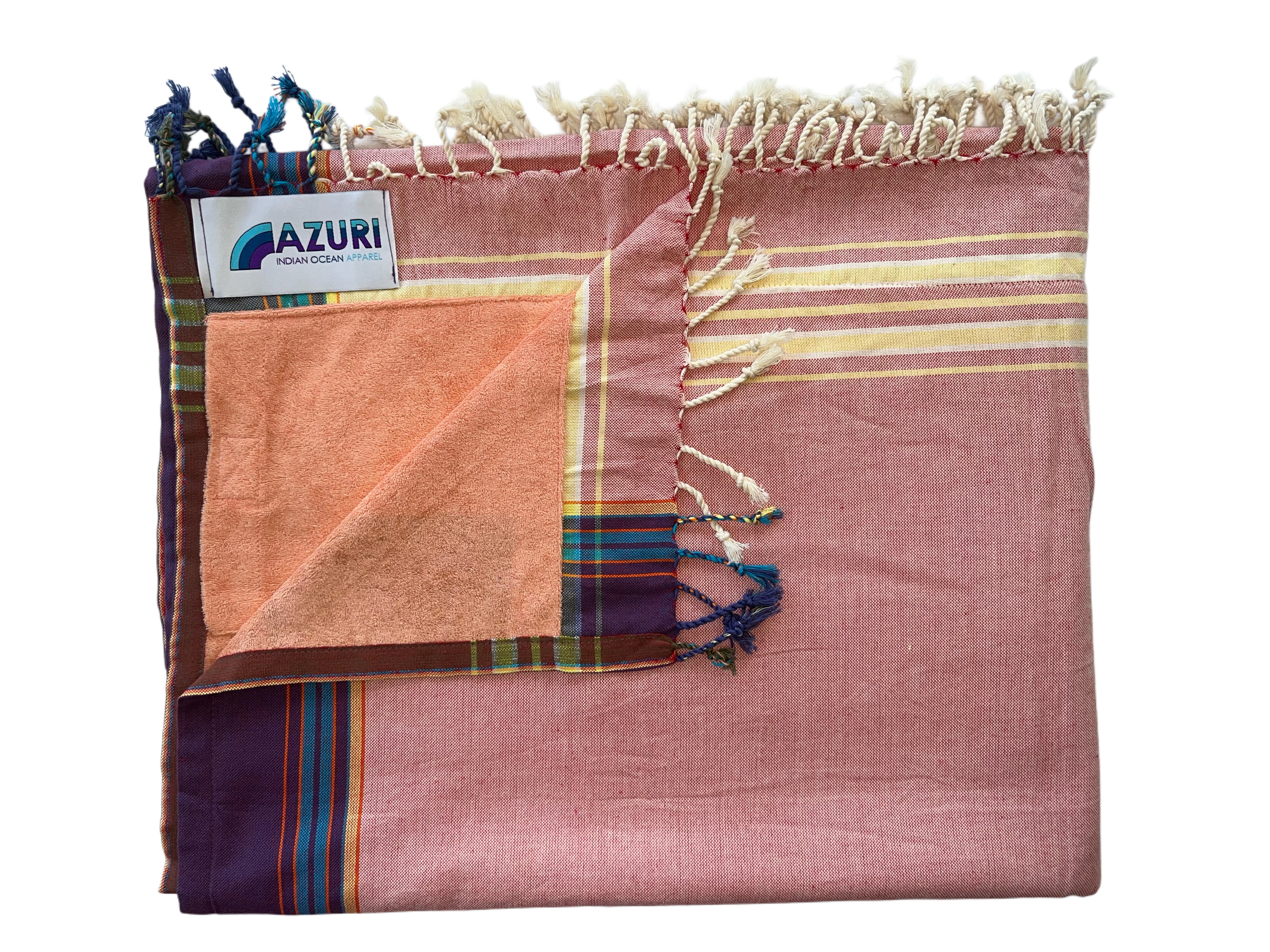 Kikoy Towel with Towelling | Peach