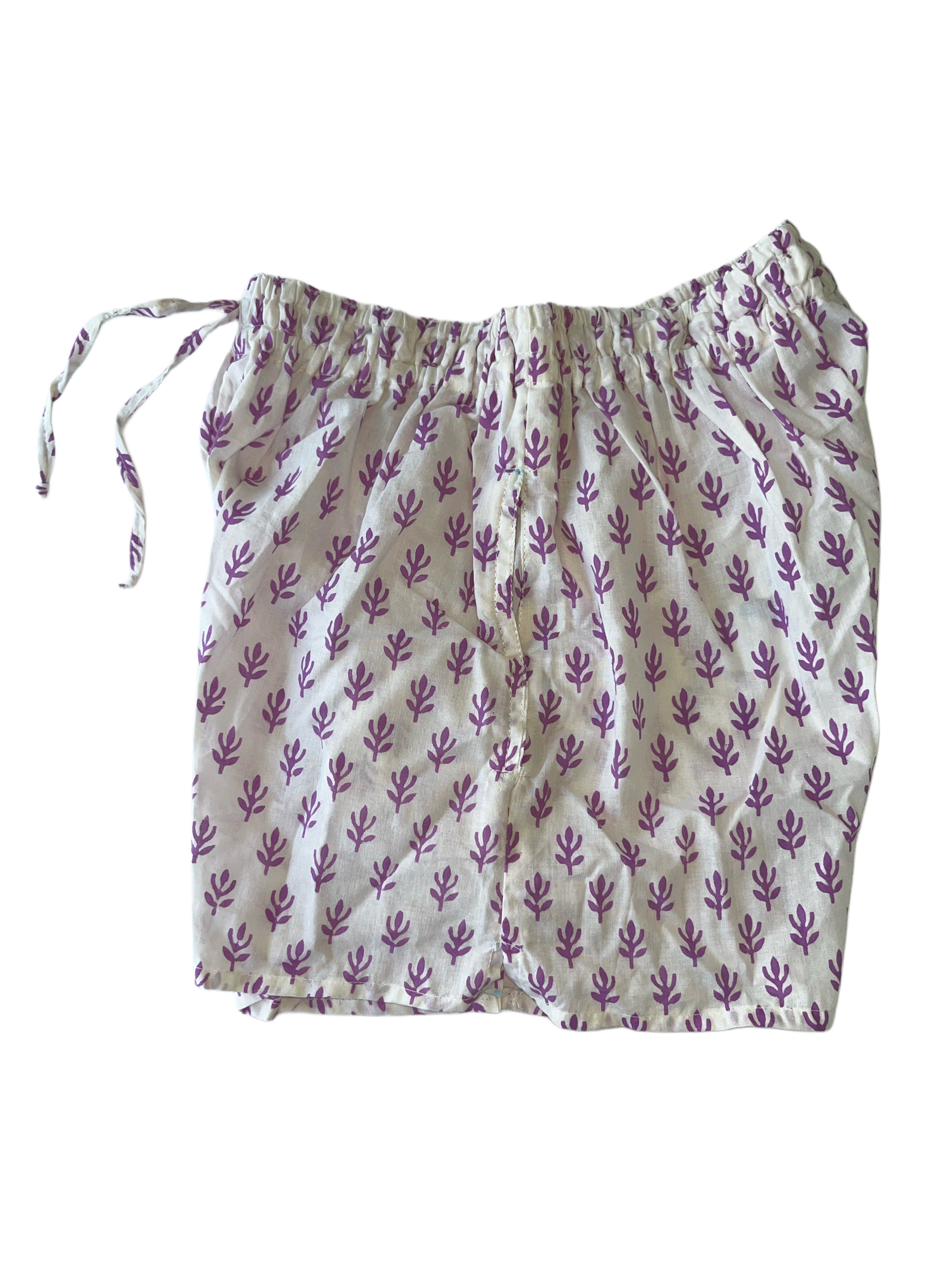 Girls Shorts | White Purple
