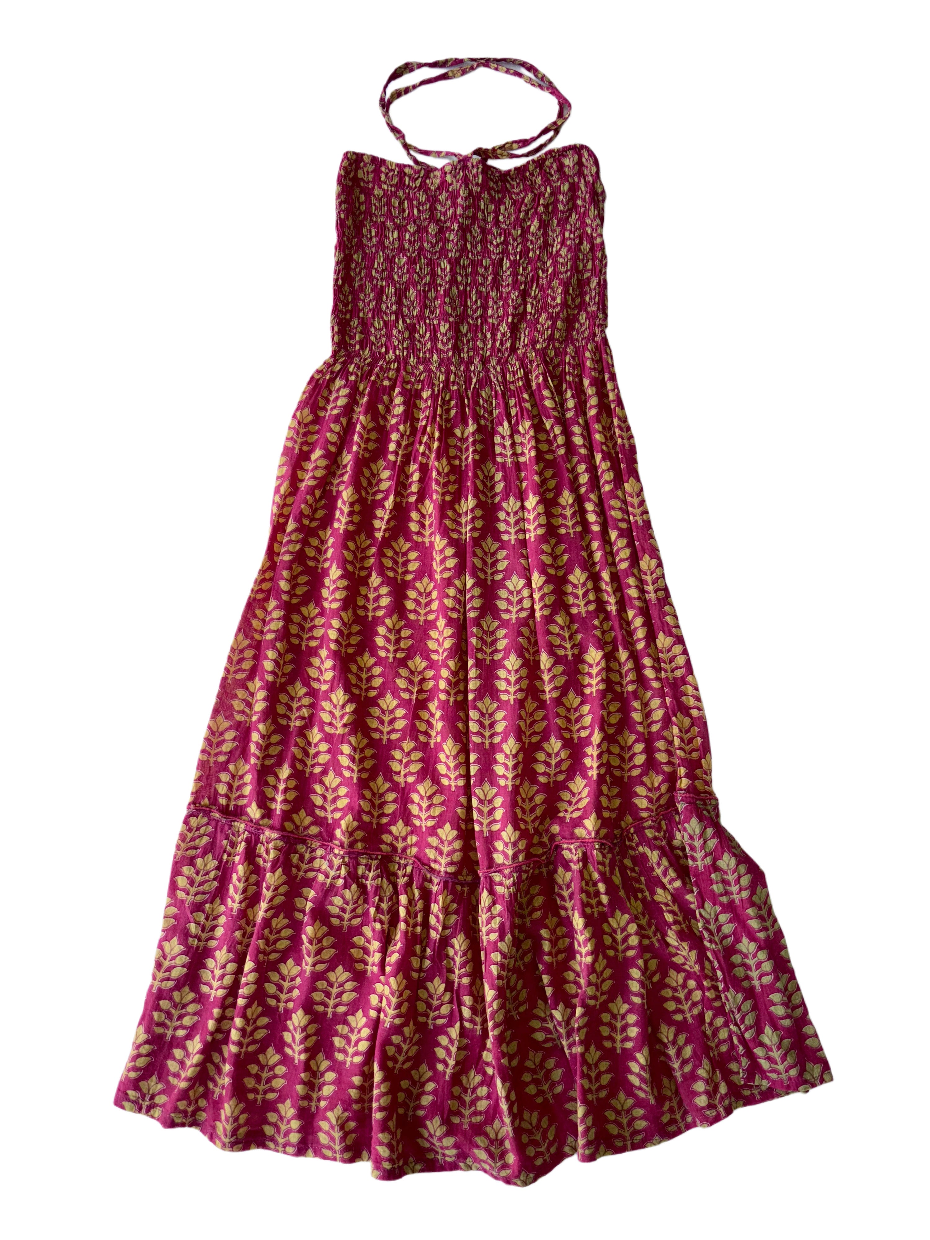 Boob Tube Sun Dress | Red Yellow