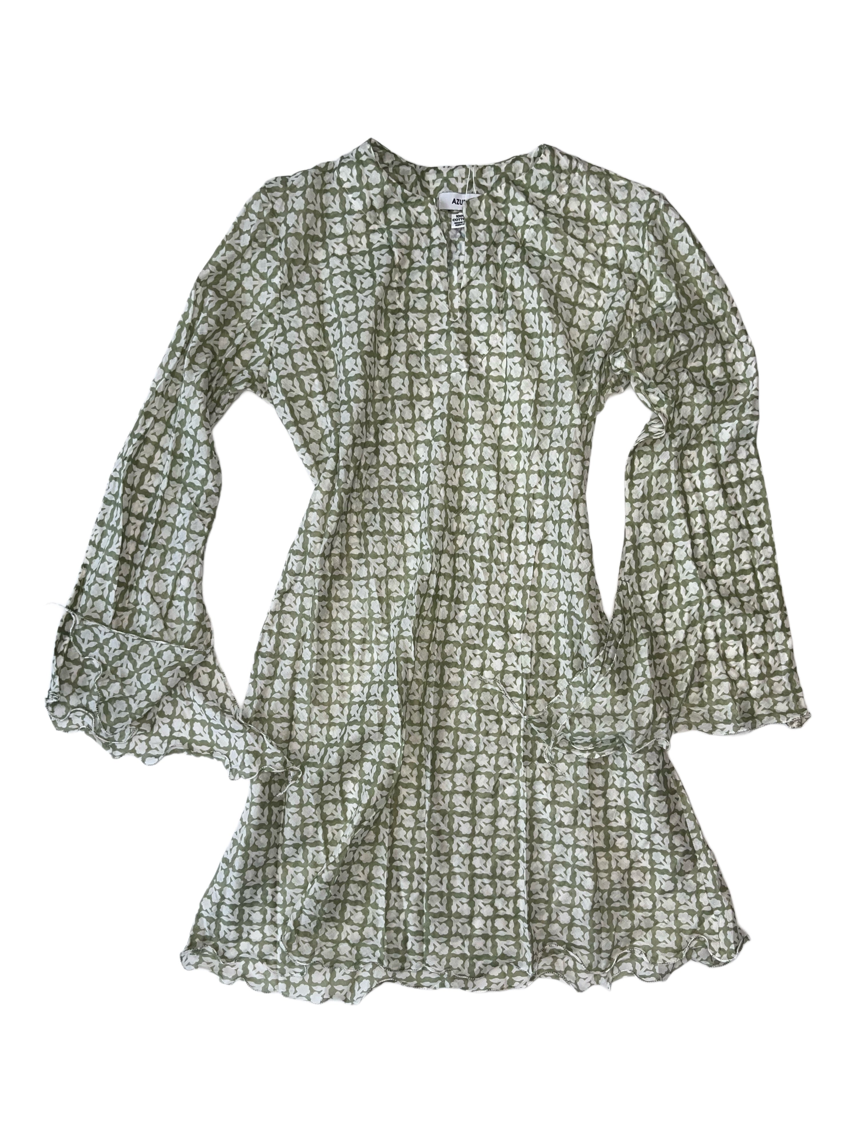Popo Dress | Green White
