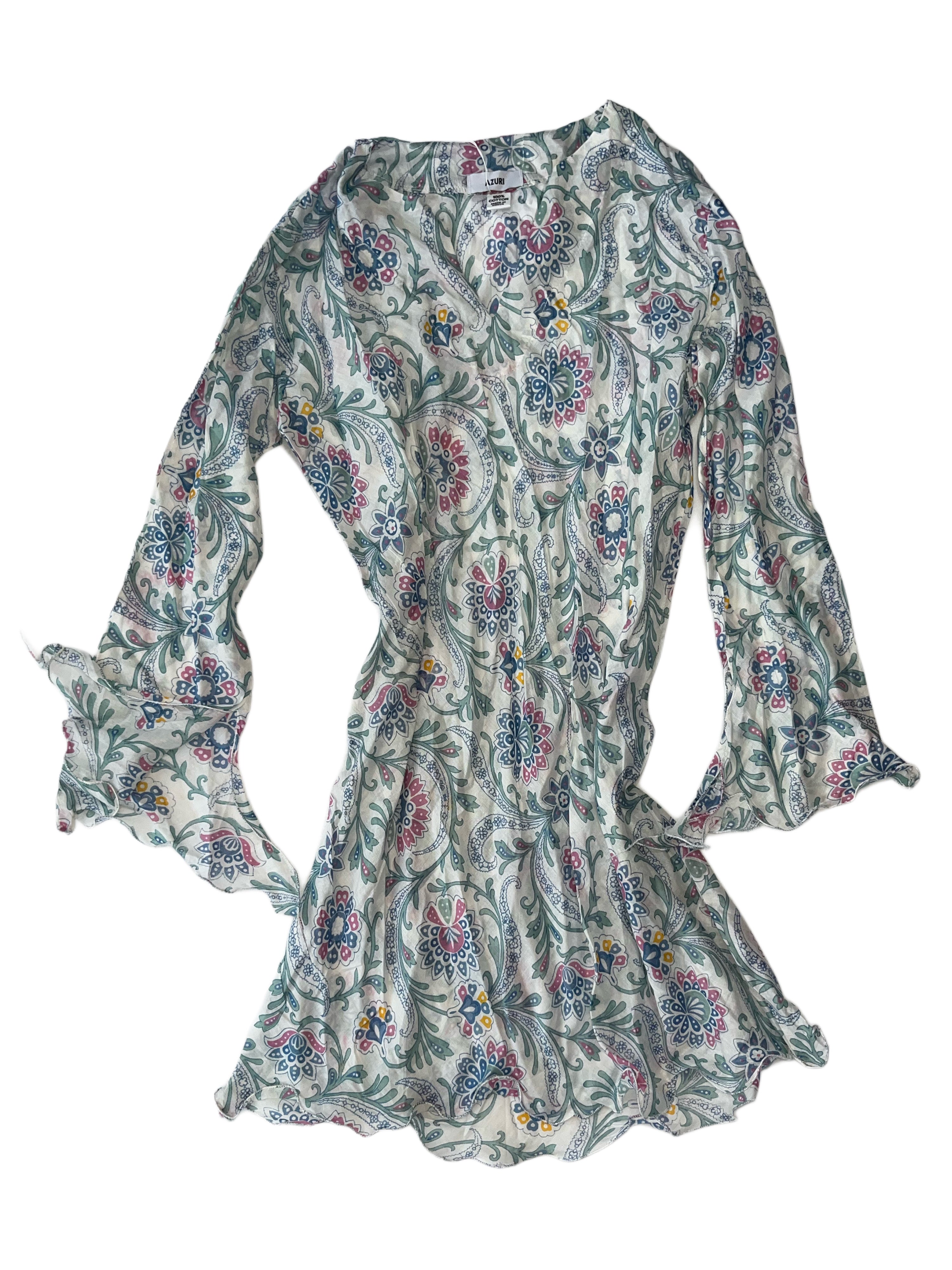 Popo Dress | White Blue Green Pink