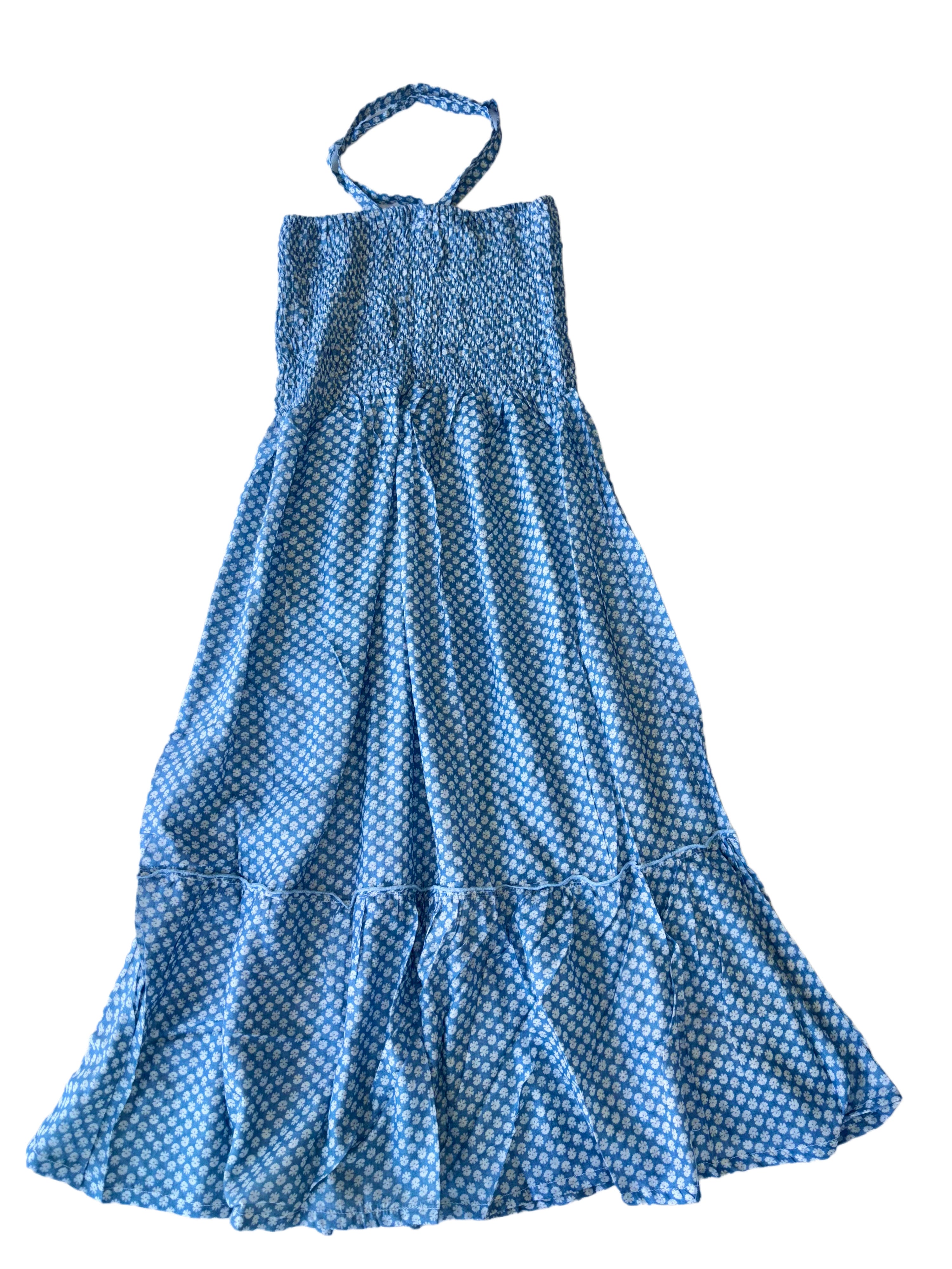 Boob Tube Sun Dress | Blue White