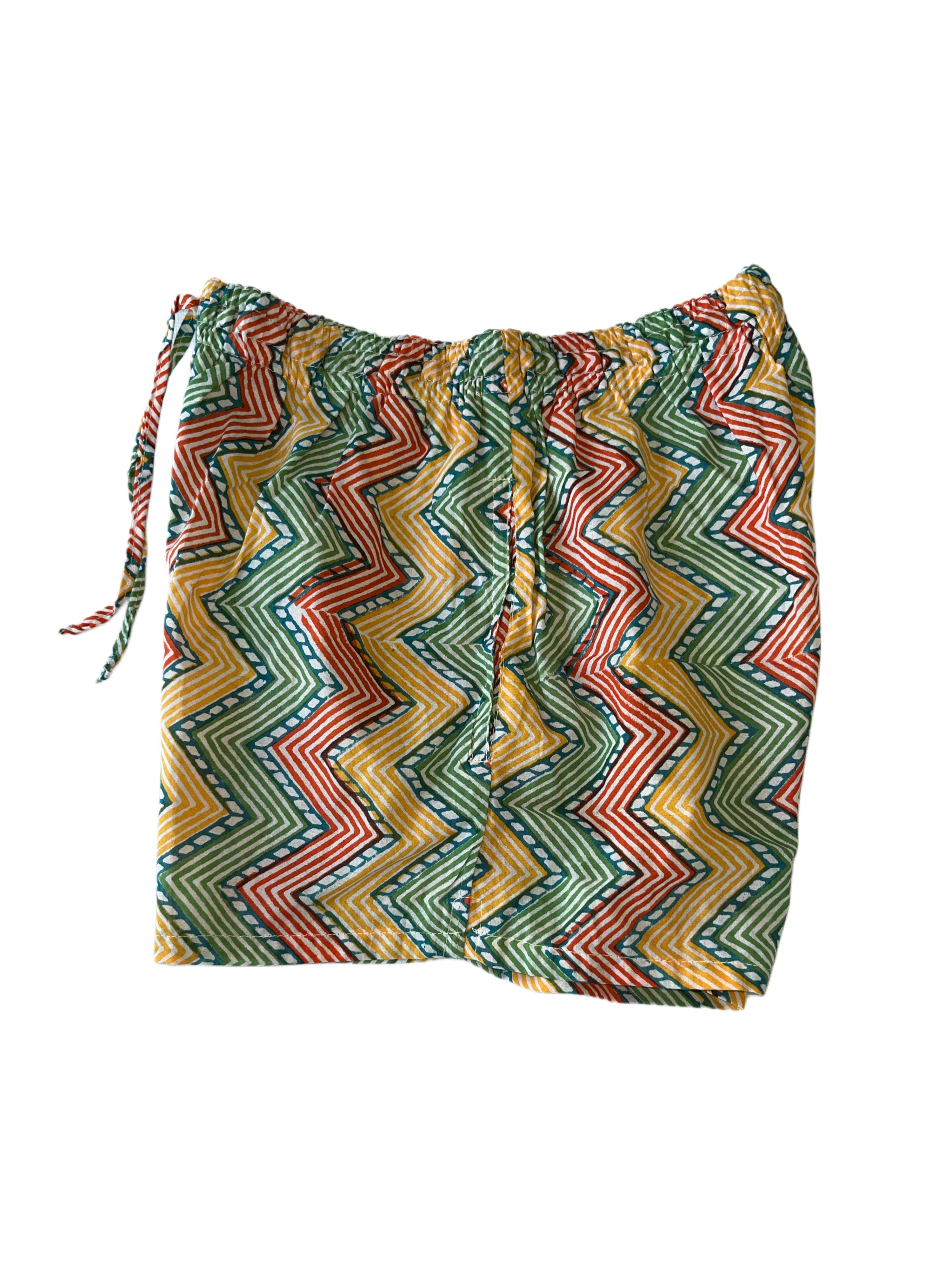 Girls Shorts | Green Blue Yellow Red