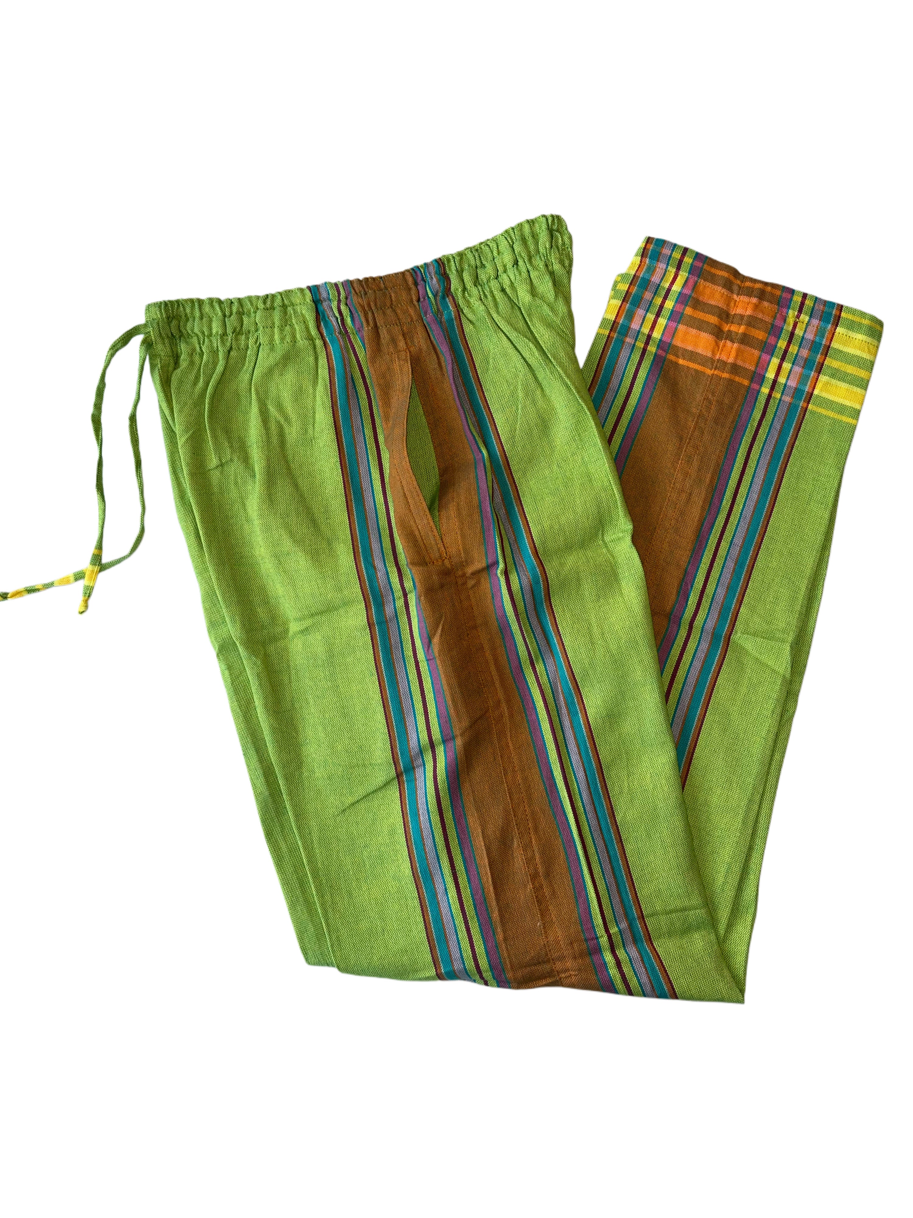 Kikoy Unisex Pants | Green with Orange