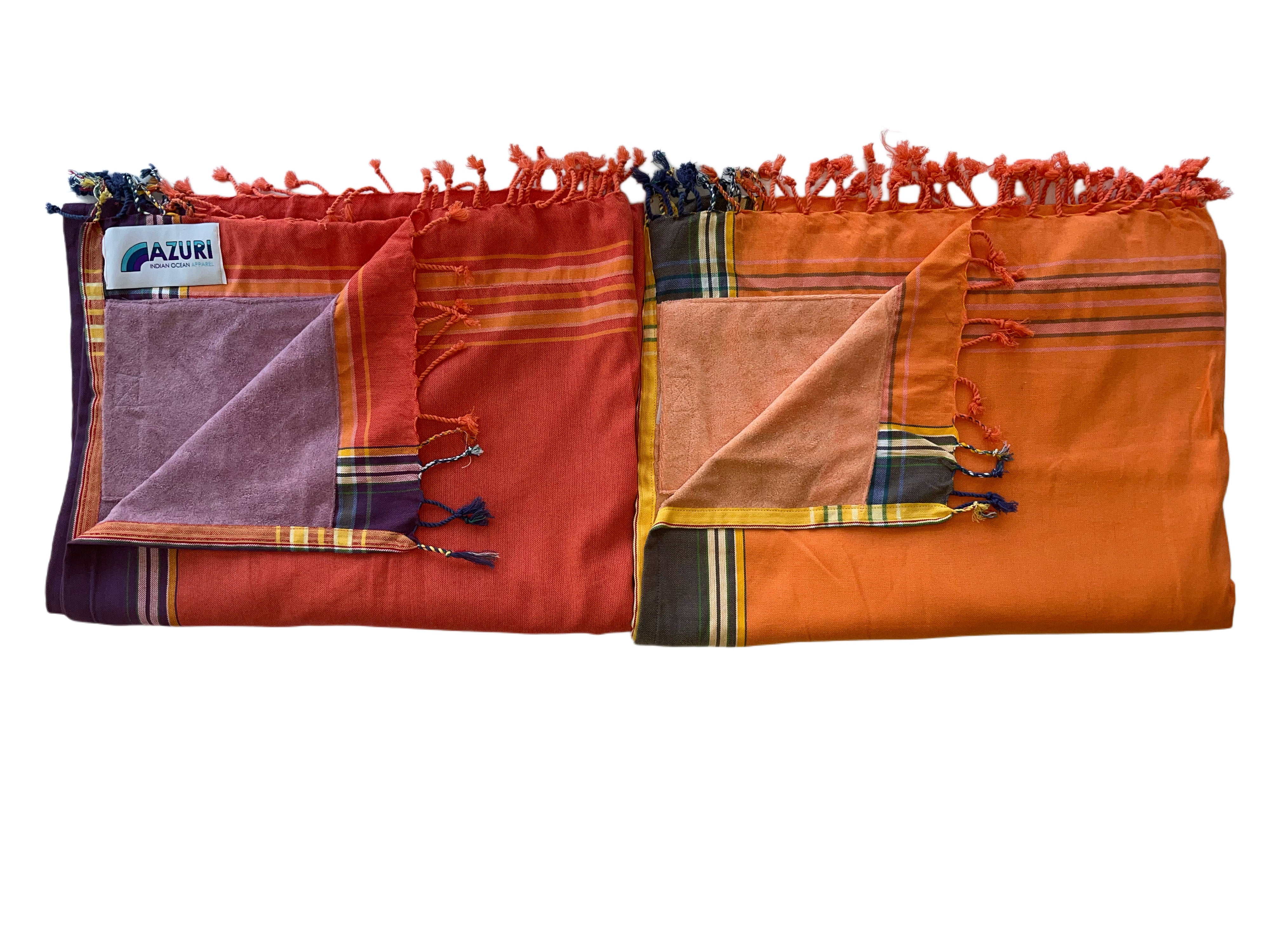 Kikoy Towel with Towelling | Orange