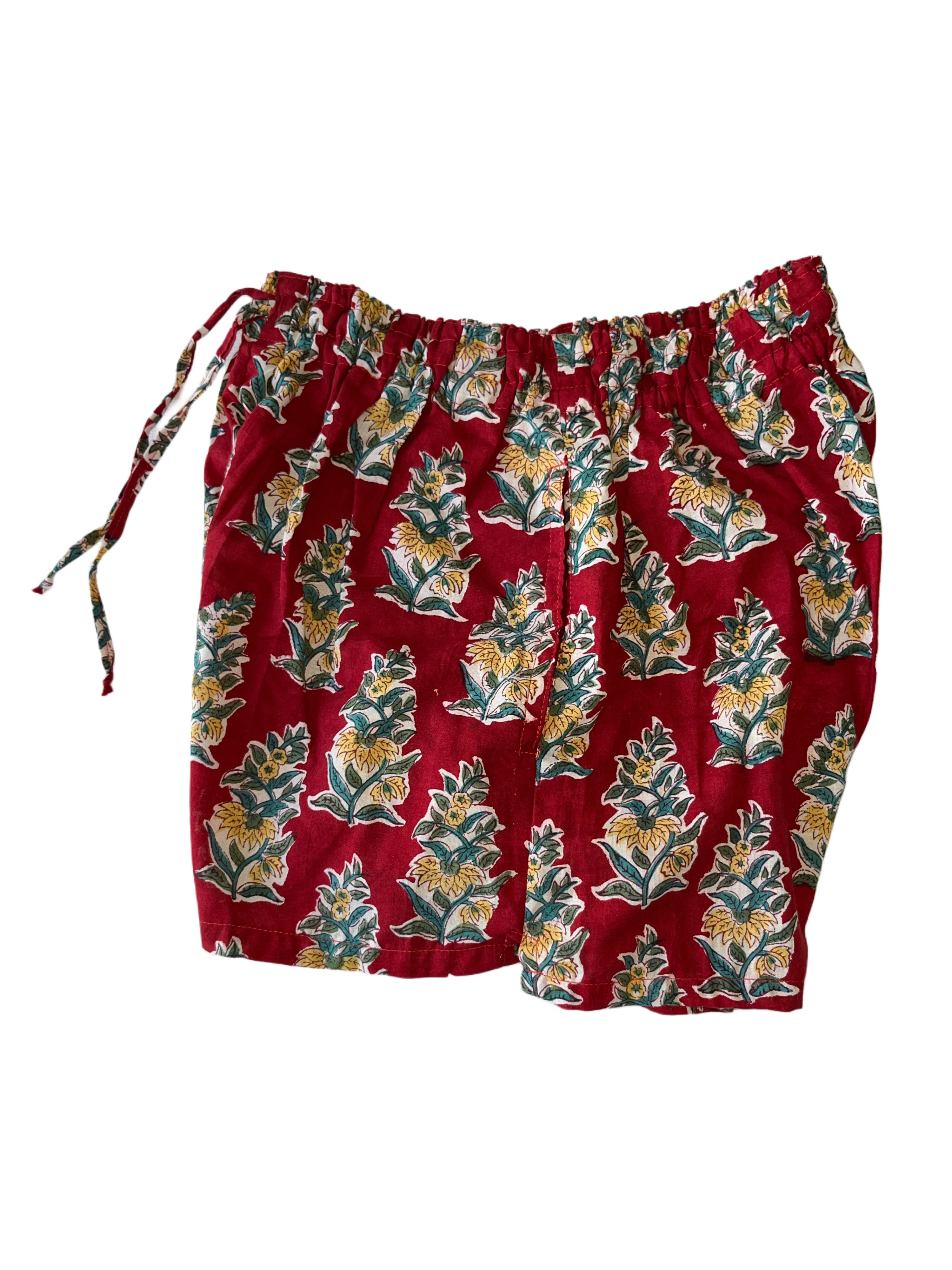 Girls Shorts | Red Green Yellow