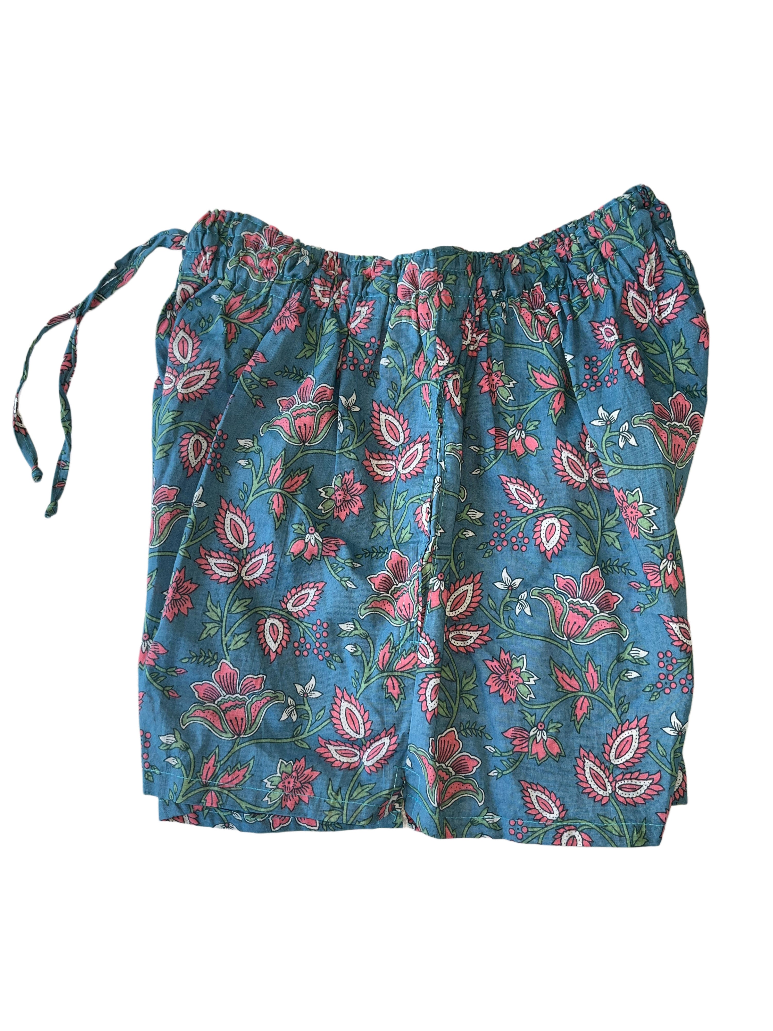 Girls Shorts | Blue Pink Green White
