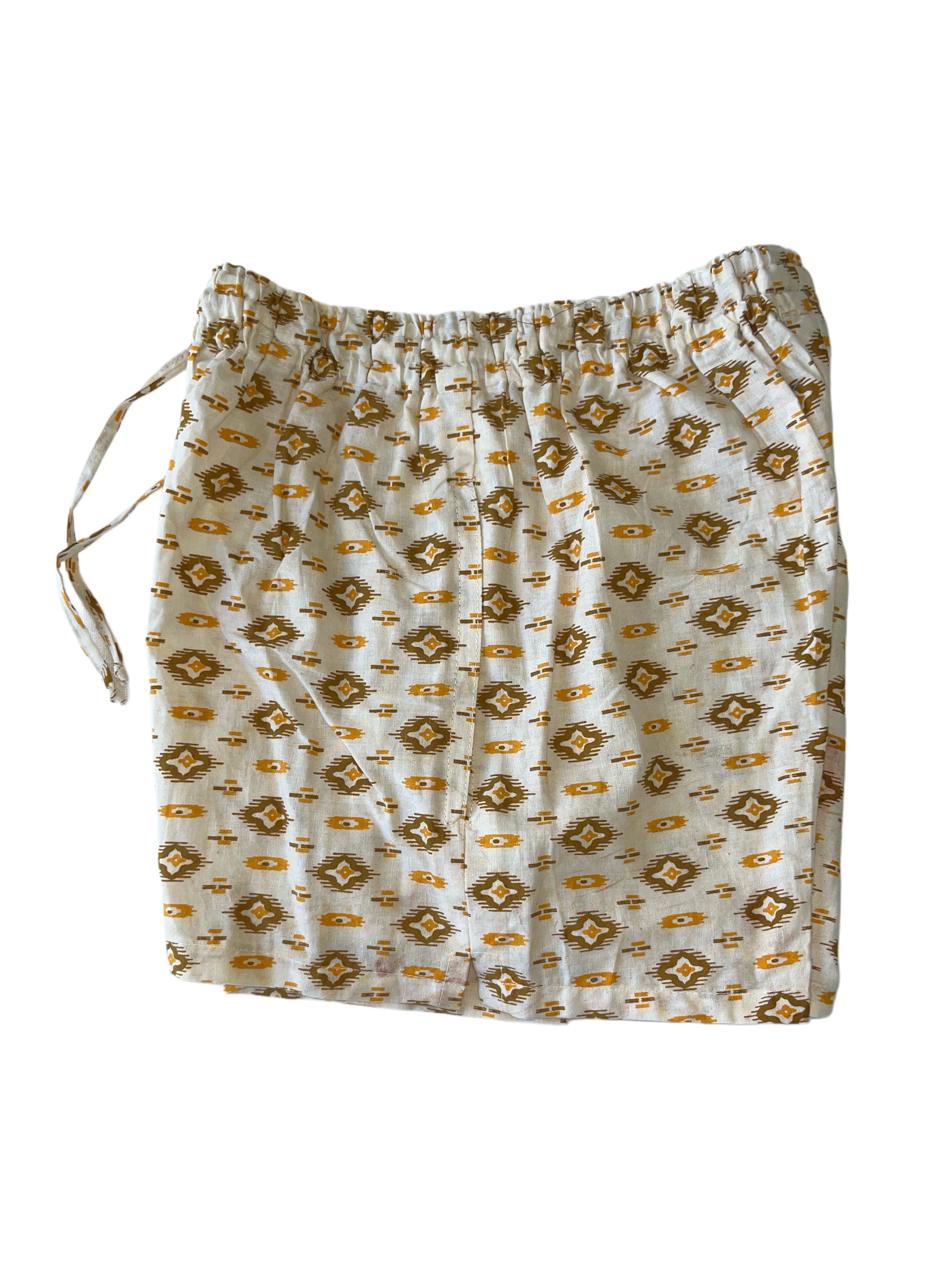 Girls Shorts | Orange Beige Brown
